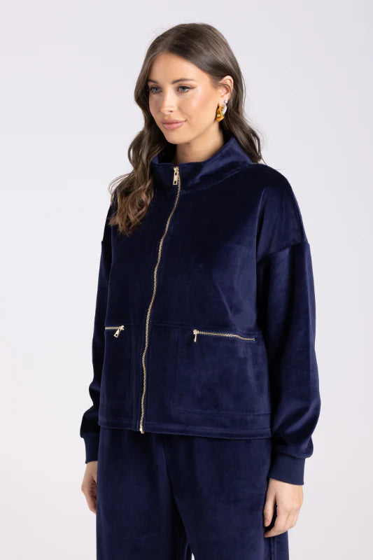 Two T's | Velour Jacket | French Navy