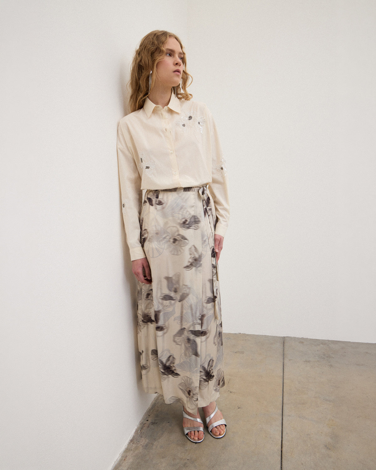 Ottod'Ame | Boyish Embroidered Shirt | Latte