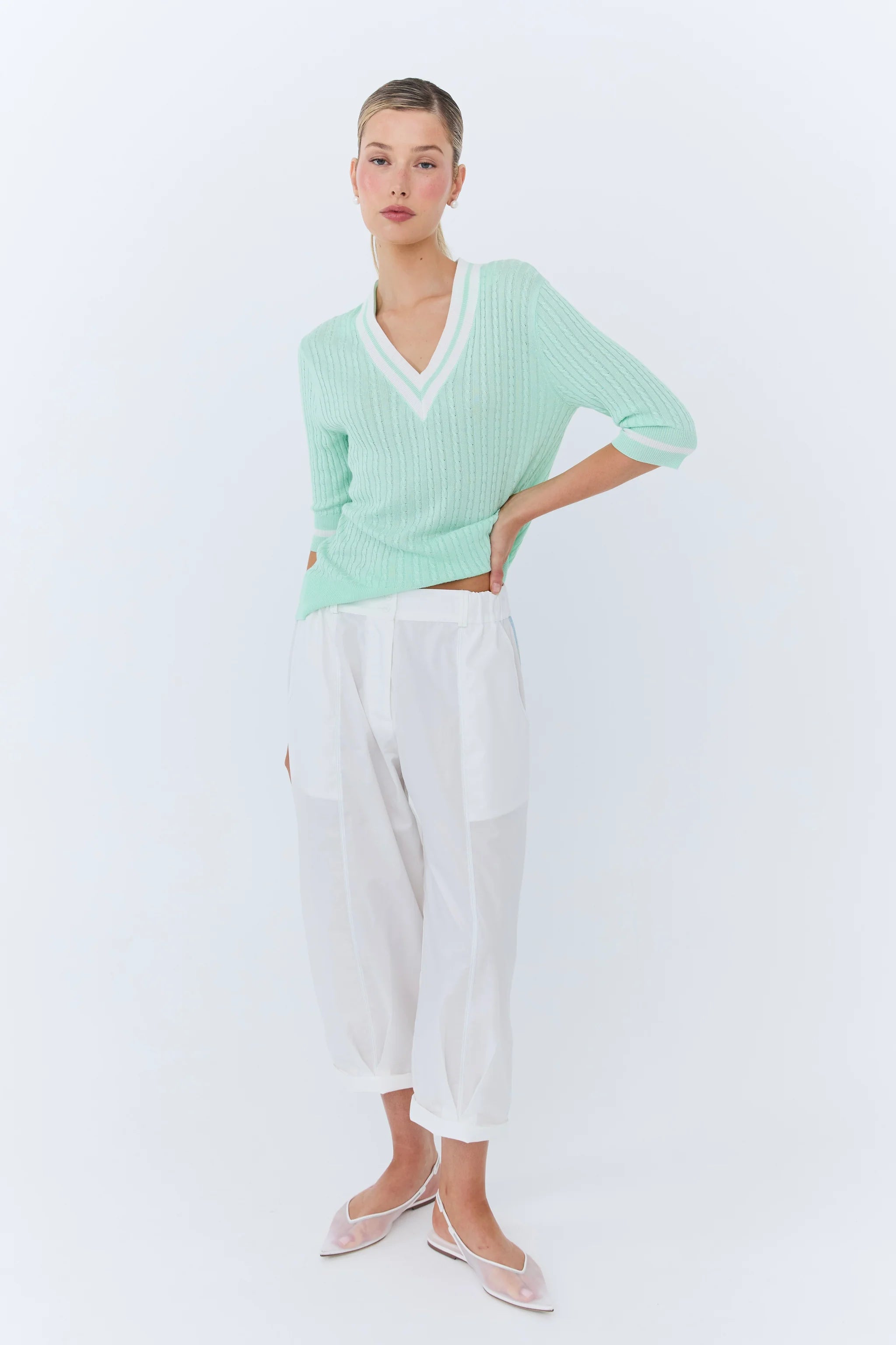 Eder by Anna I Michele Polo Knit I mint