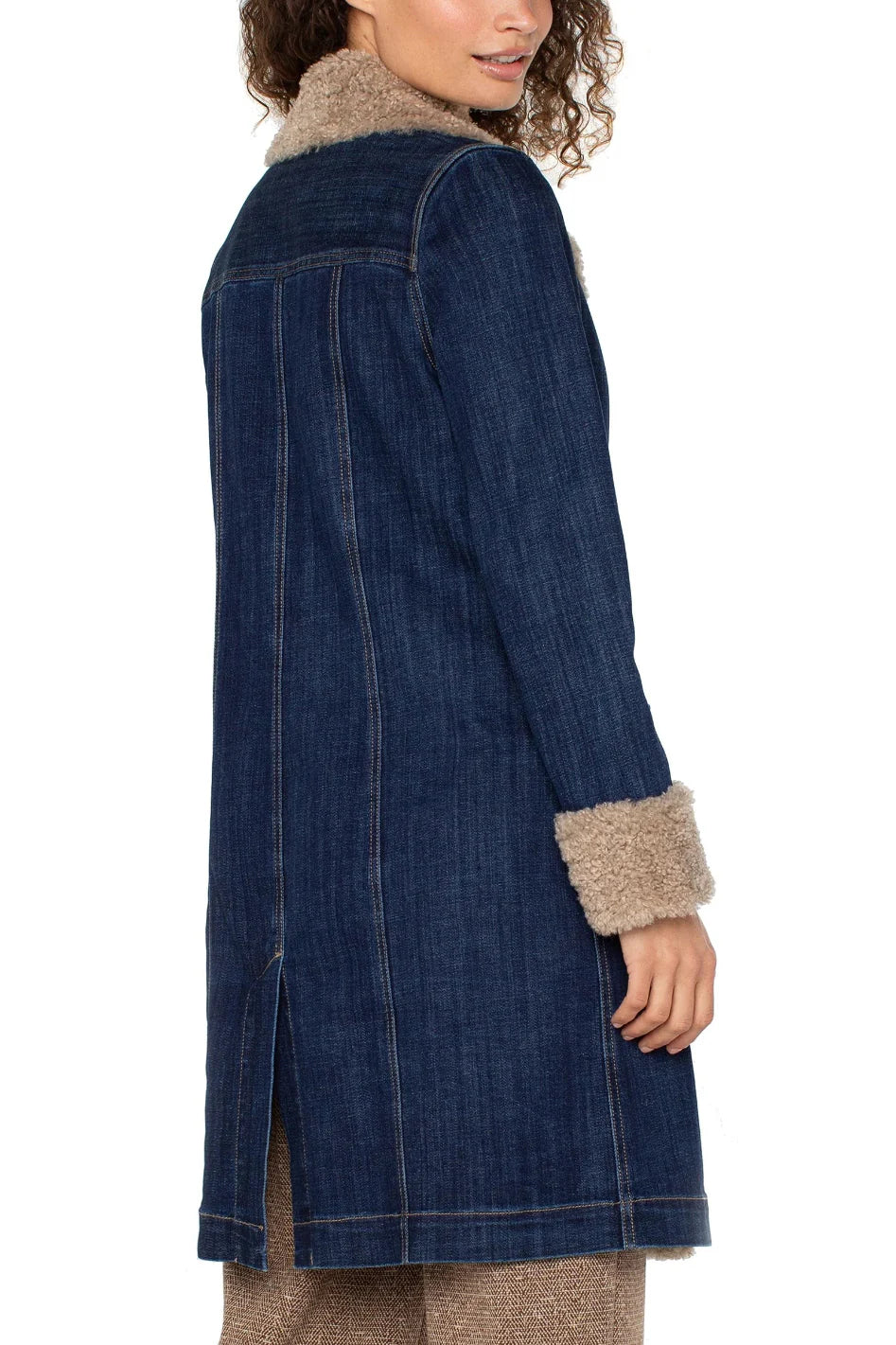 Liverpool Jeans | Sherpa Trimmed Collar Jacket | Denim w/ Trim