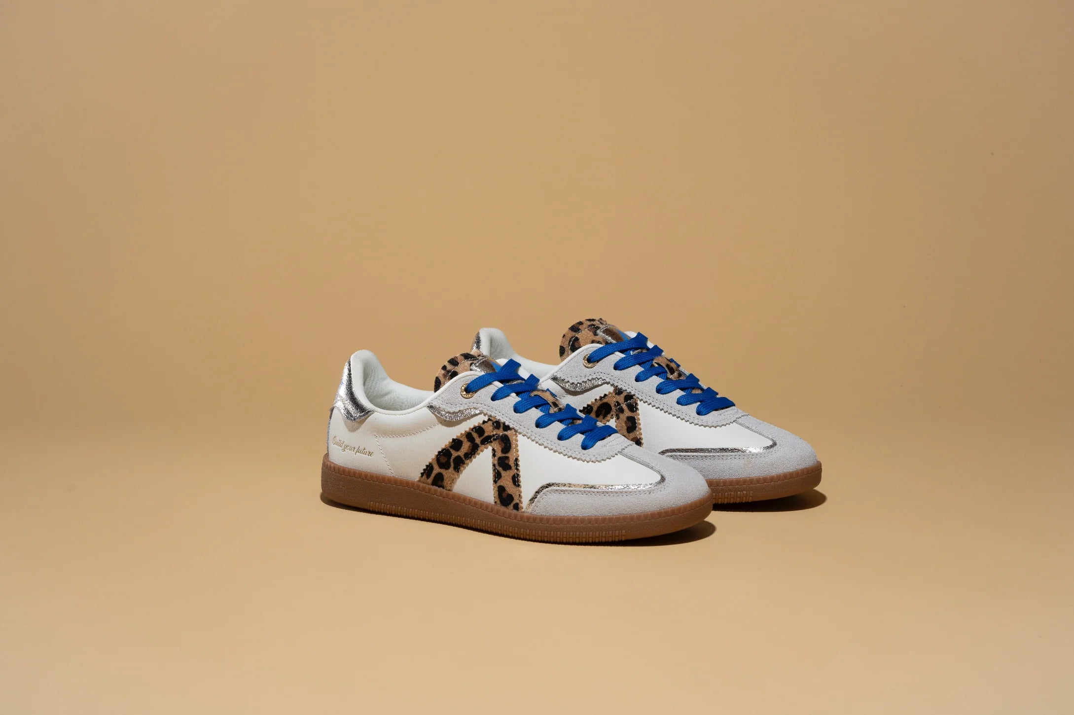 ASFVLT | Elite Classic Sneaker | White/Leopard/Blue