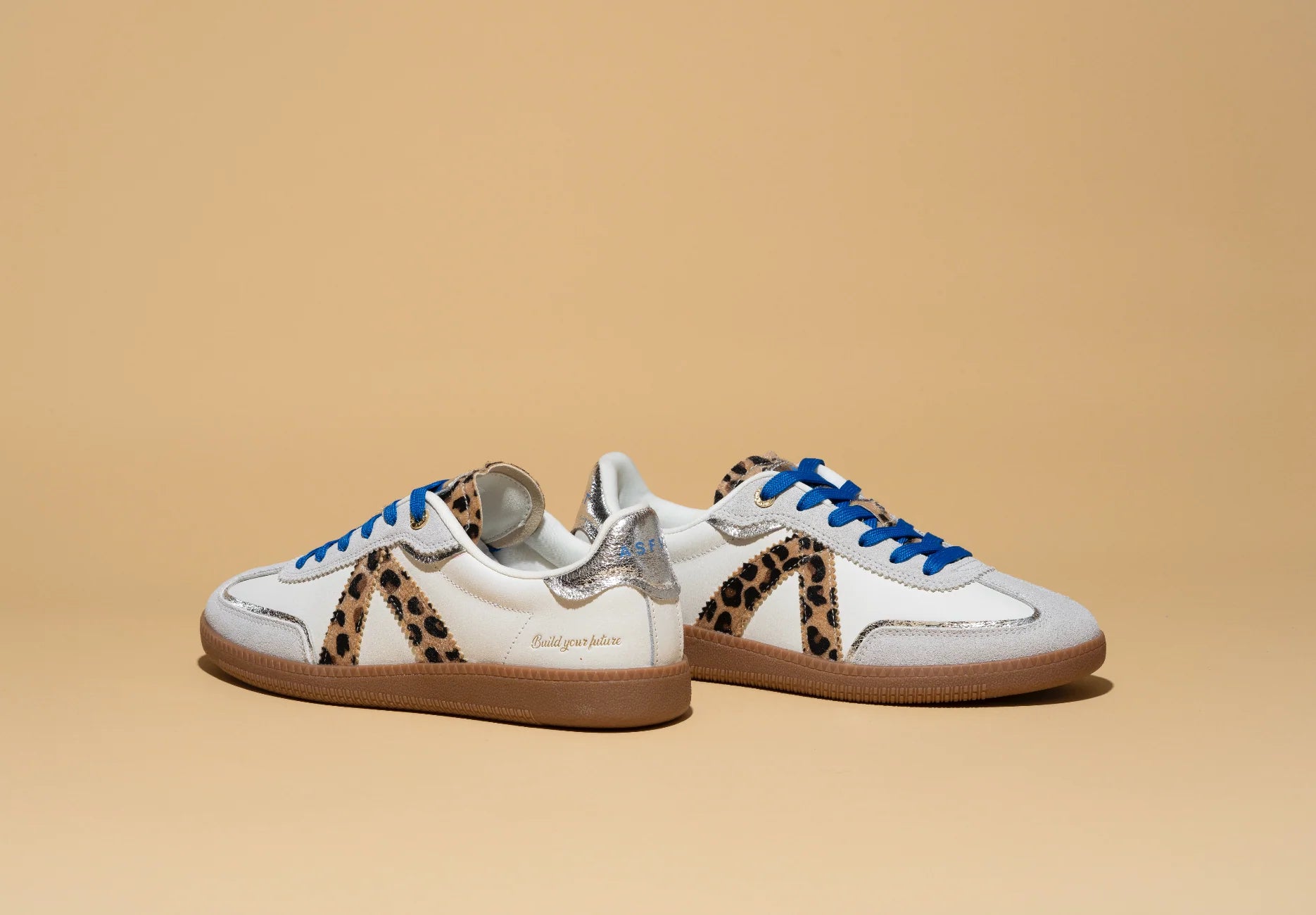 ASFVLT | Elite Classic Sneaker | White/Leopard/Blue