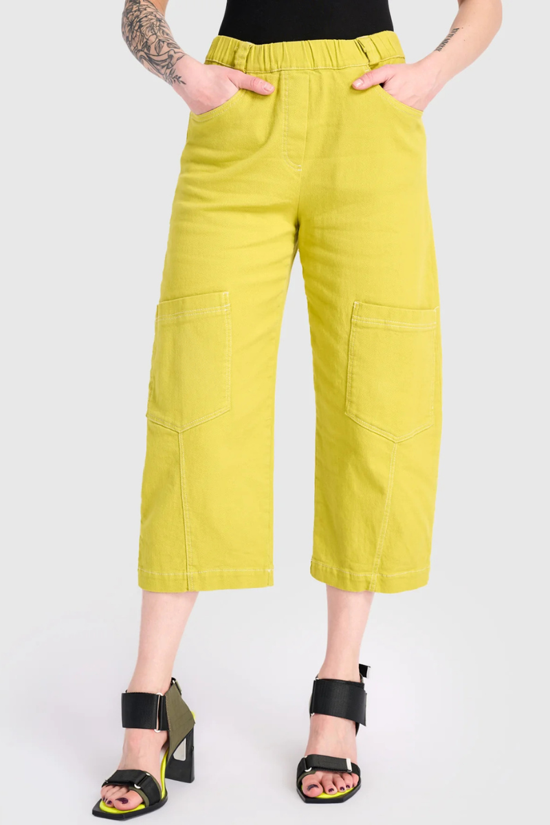 Alembika | Cropped Pant | Lime Marker