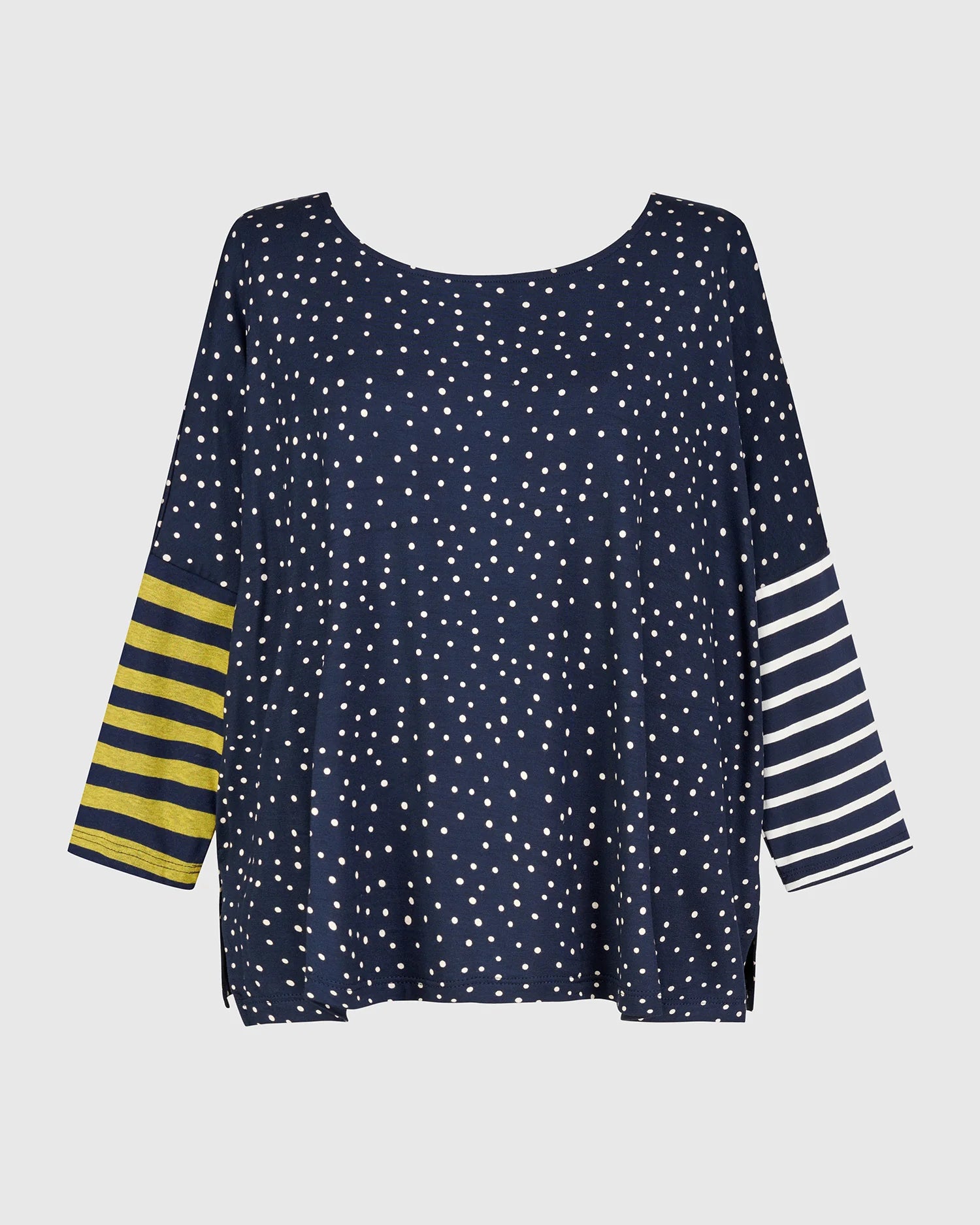 Alembika | Spot Crew Neck Tee | Navy/White/Lime