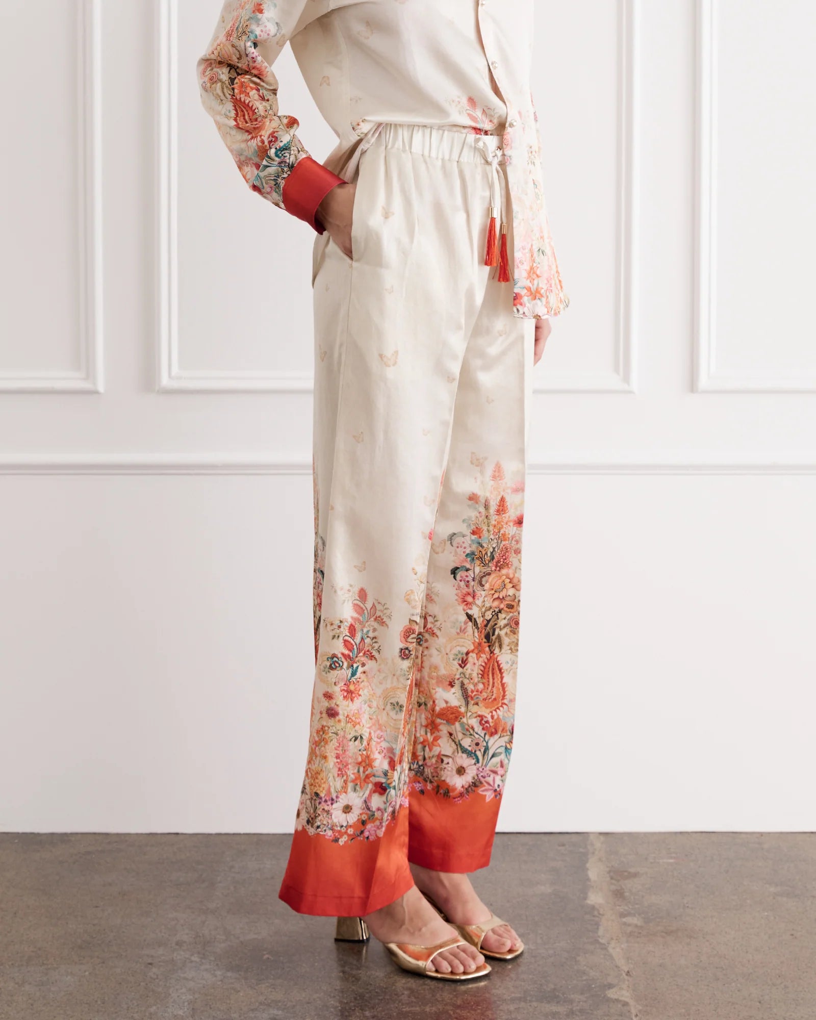 Aqua Blu | Lexi Pants | Bouquet Red