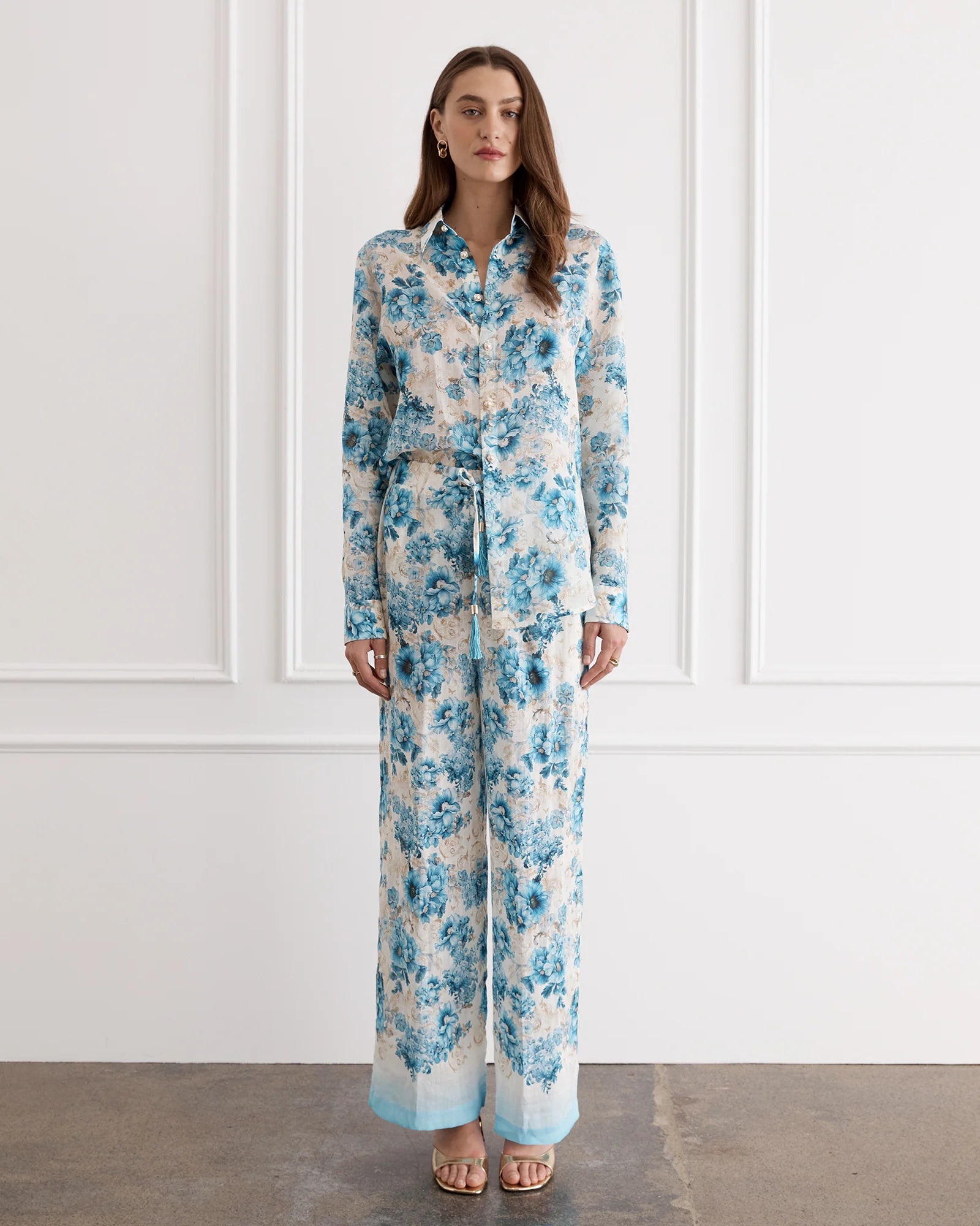 Aqua Blu | Lexi Pants | Blue Floral