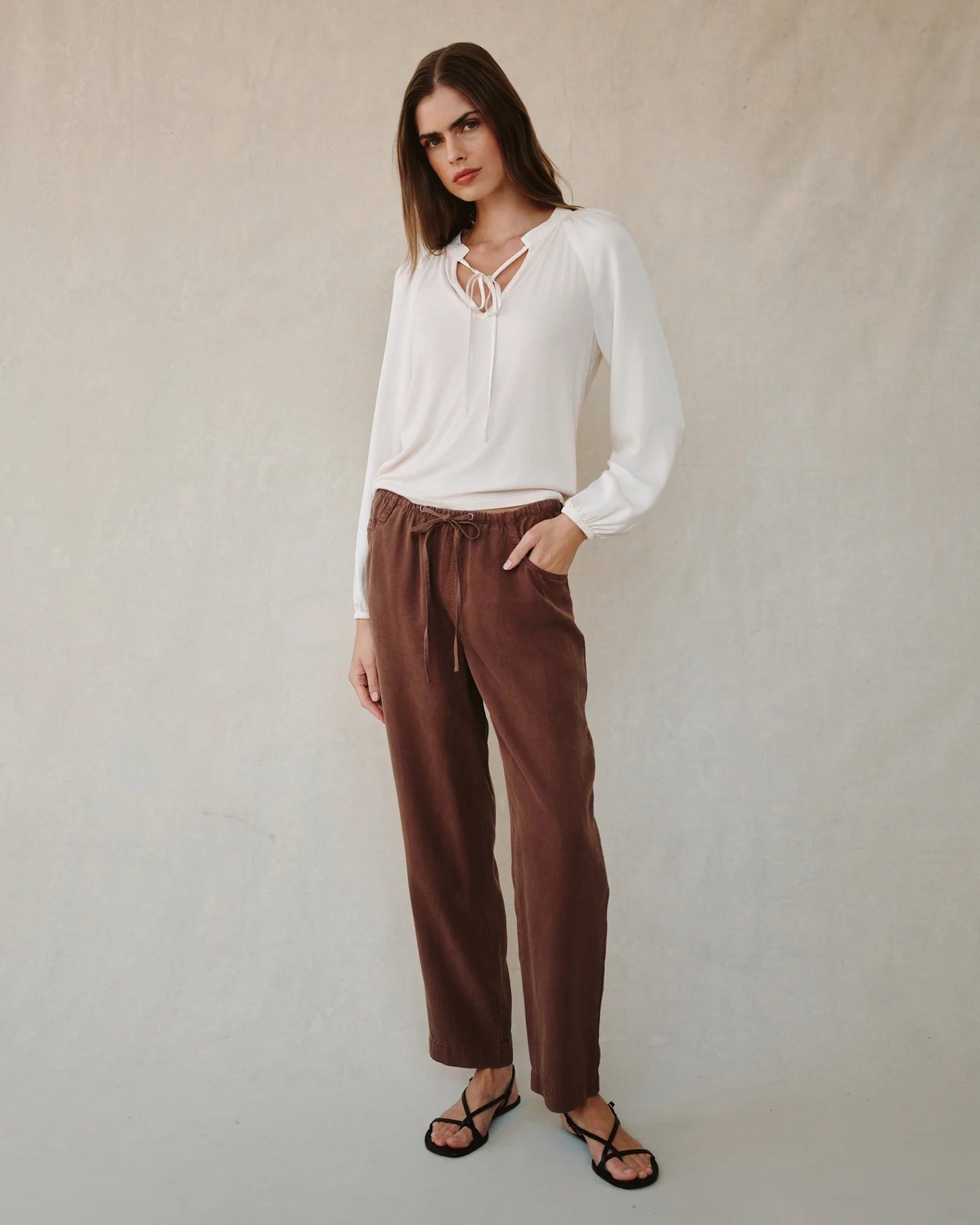 Bella Dahl I Pants I Pull on Trouser I Saddle Brown
