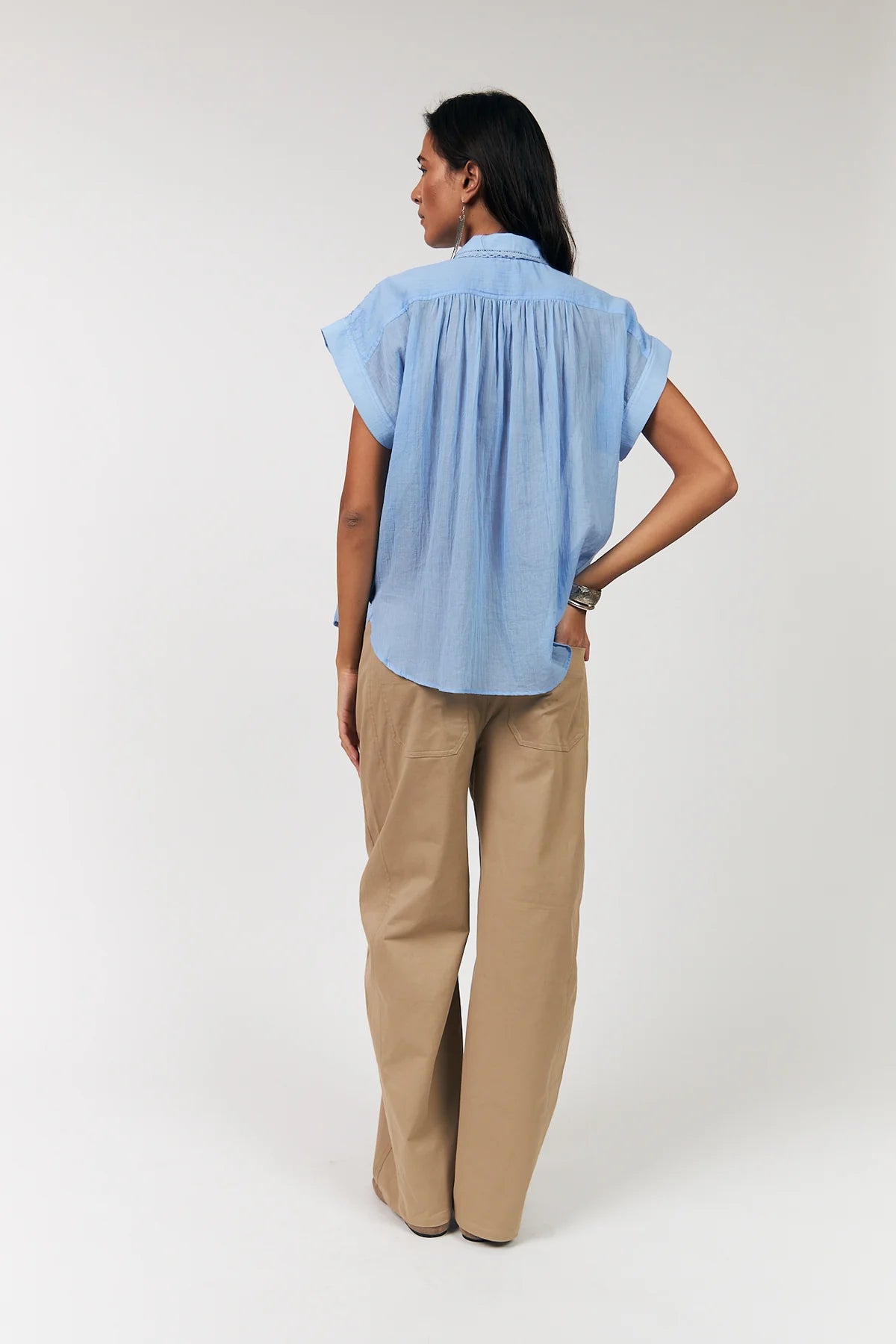 Lolly's Laundry | Badal Shirt with Smock | Blue