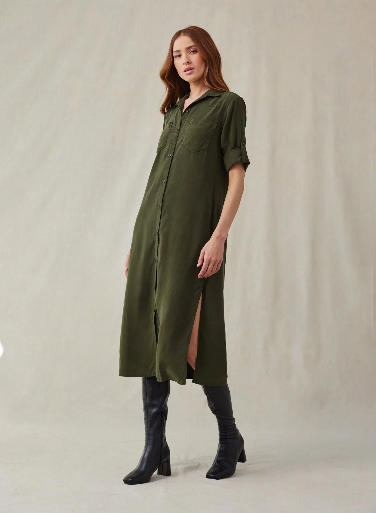 Bella Dahl - Western Yoke Duster Dress - Italian Herb