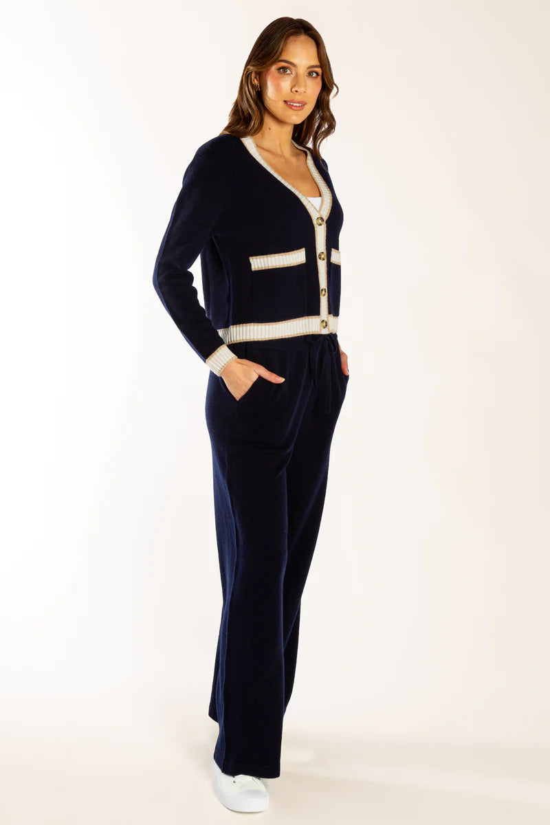 Bow & Arrow | Cardigan | Ink Blue w/ Oatmeal Contrast