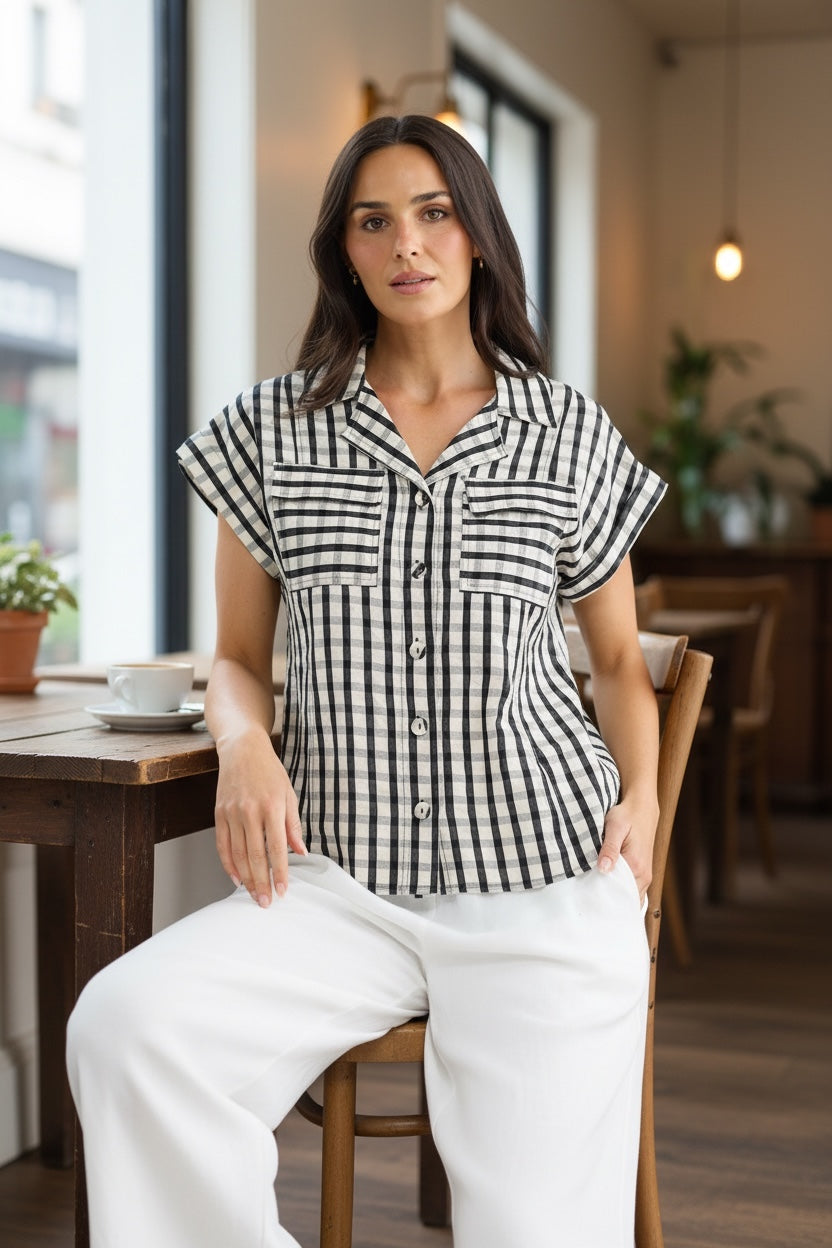 Brave+True | Portia Shirt | Black Gingham
