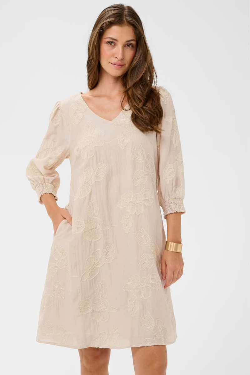 Cream | Emilia Short Dress | Perfectly Pale Melange