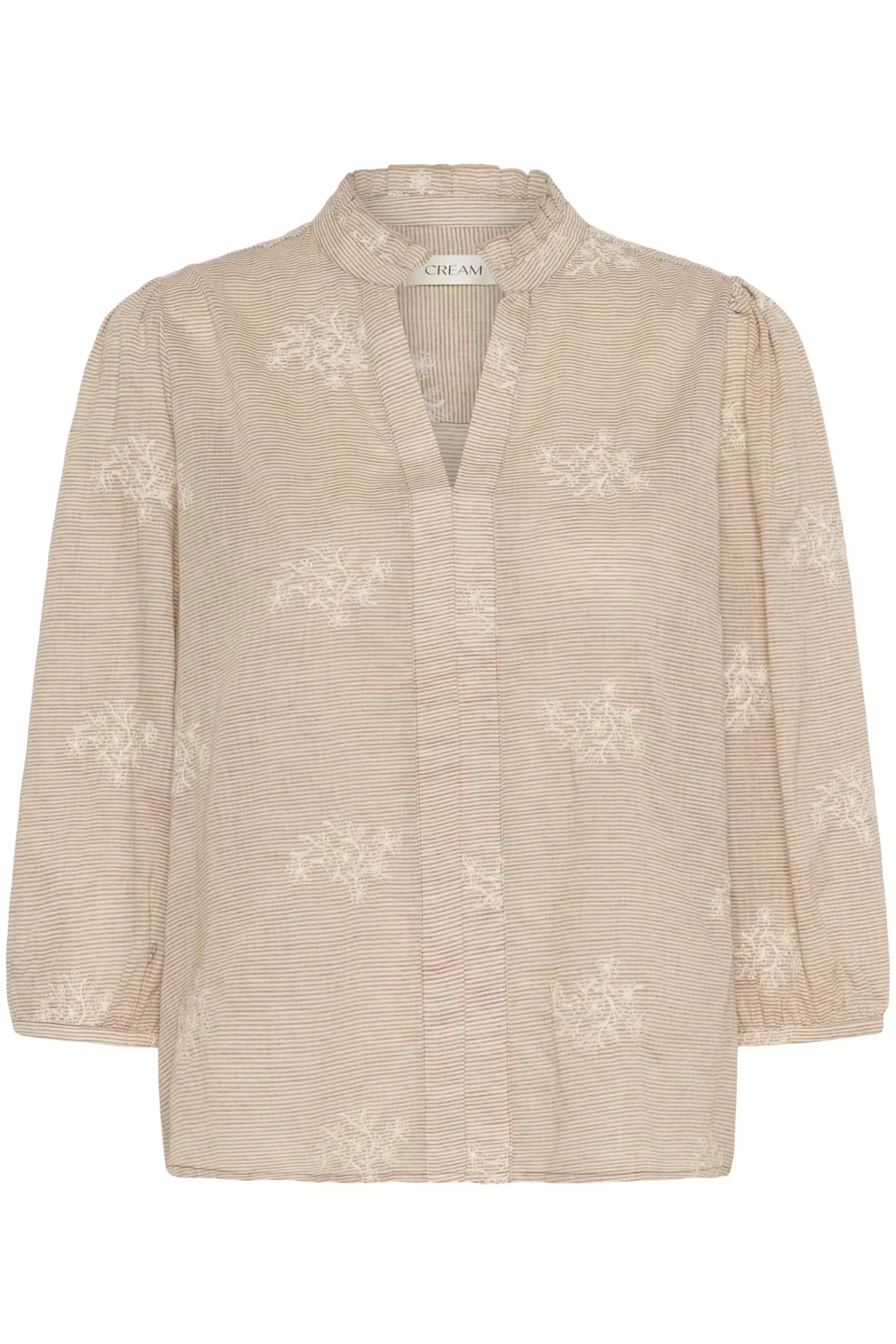 Cream | Korey Blouse | Brown/White Stripe