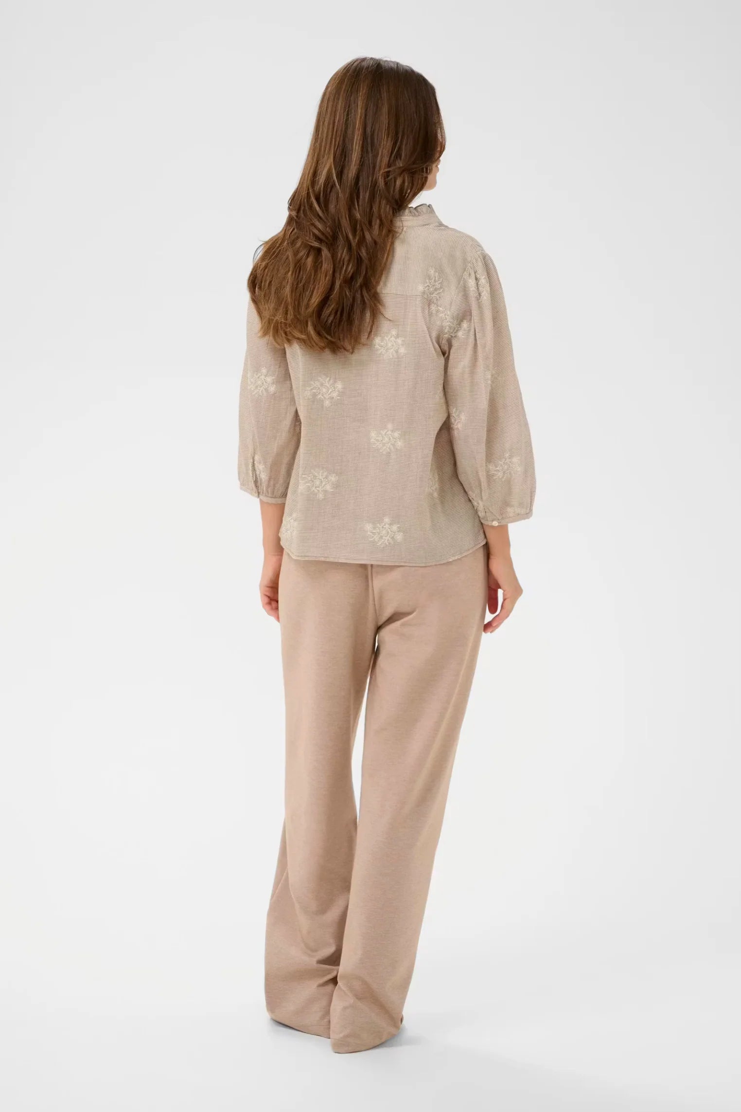 Cream | Korey Blouse | Brown/White Stripe