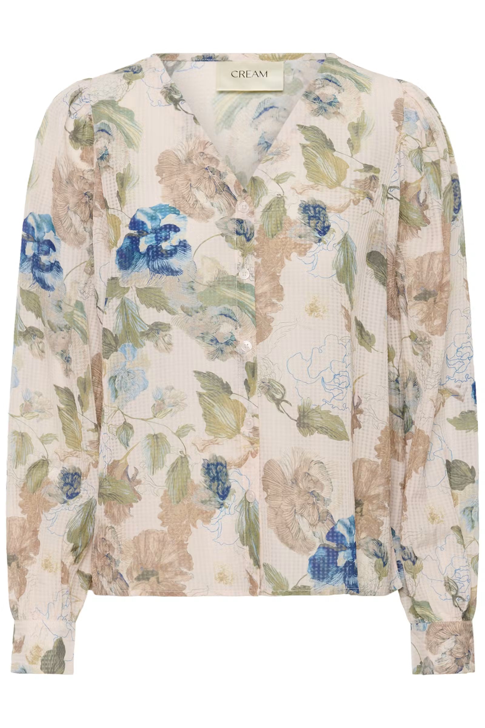 Cream | Lucia Blouse | Hailey Print with Blue
