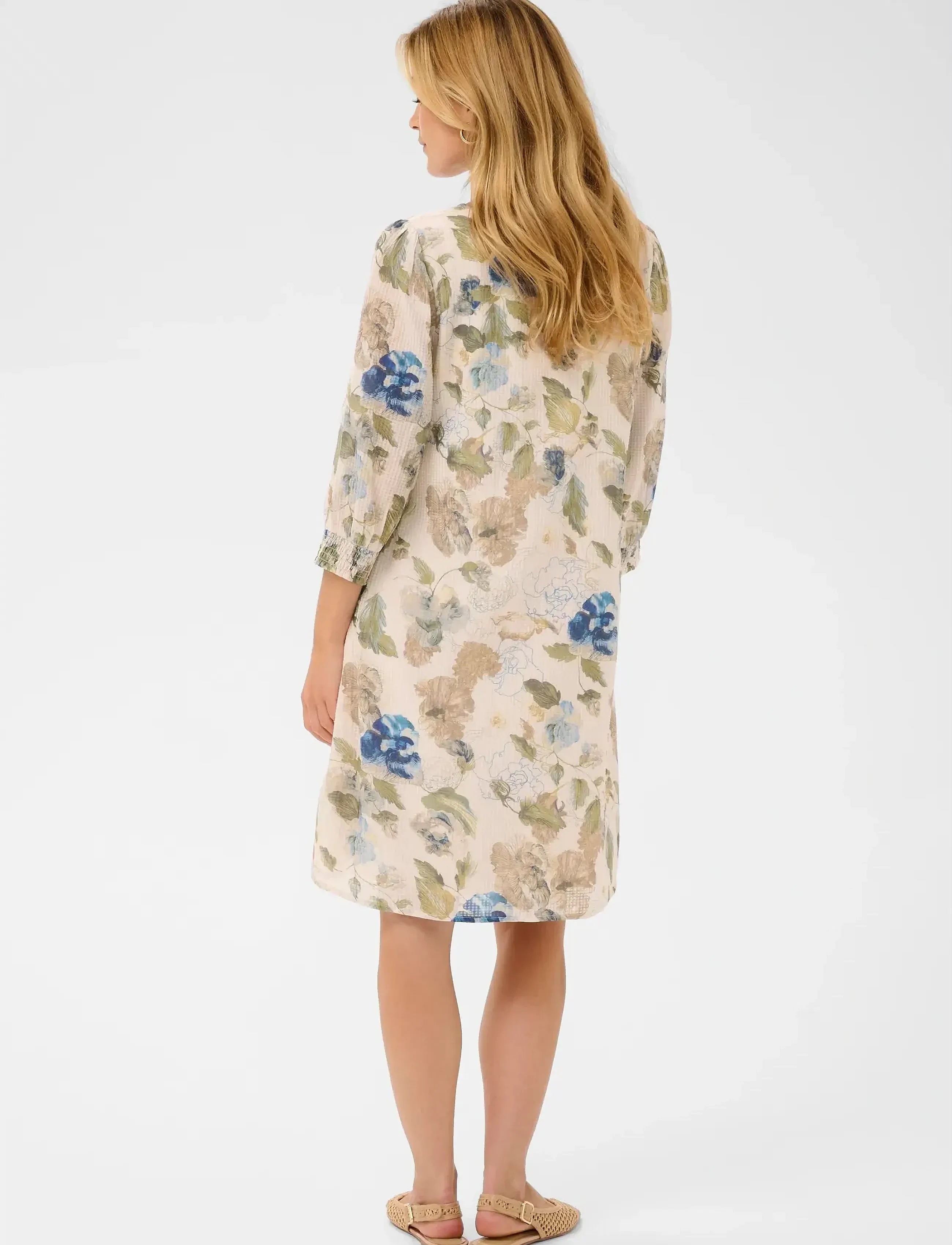 Cream | Lucia Short Dress | Hailey Print with Blue