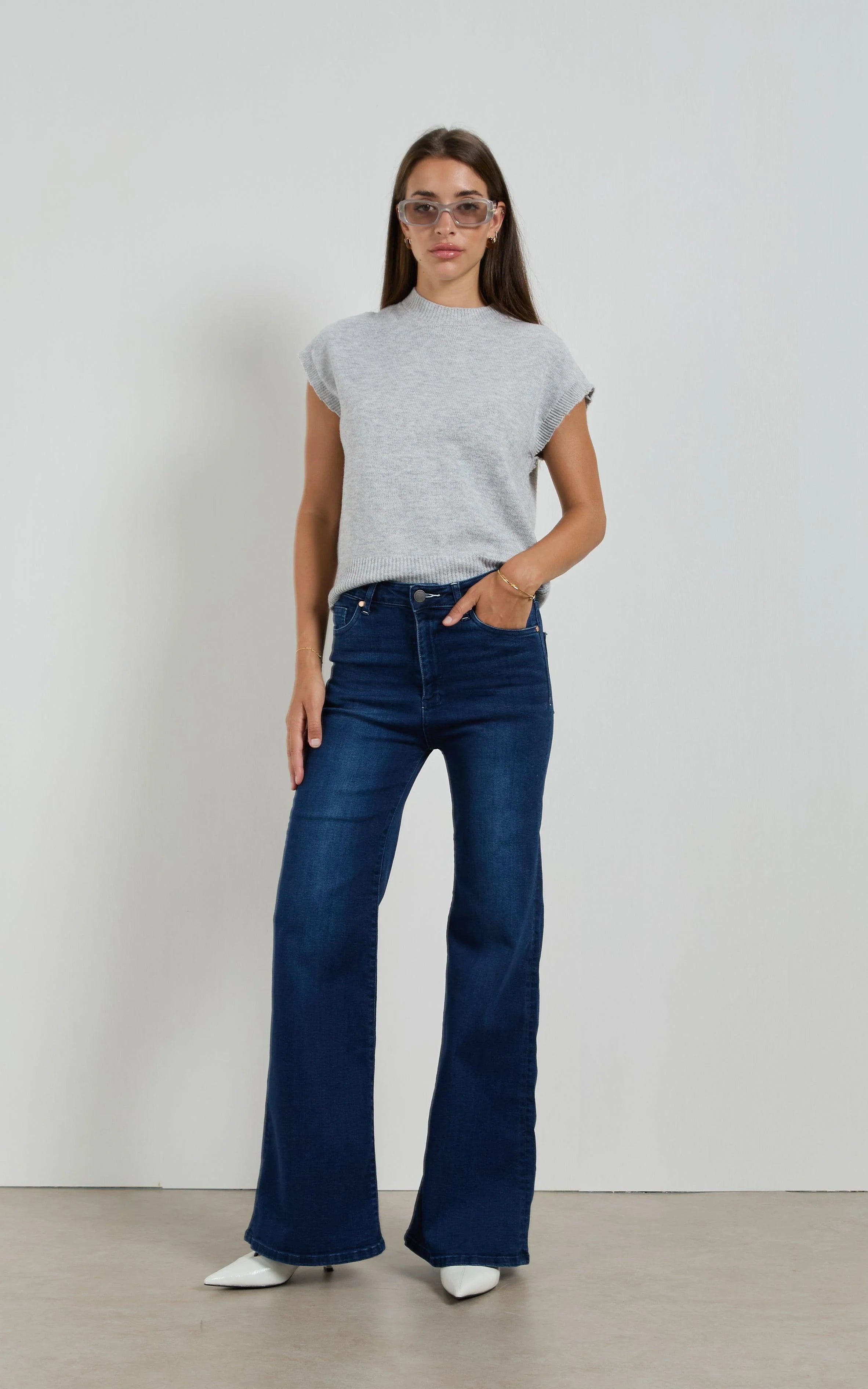 Dricoper | Hunter Wide Leg Jeans | Indigo Blue