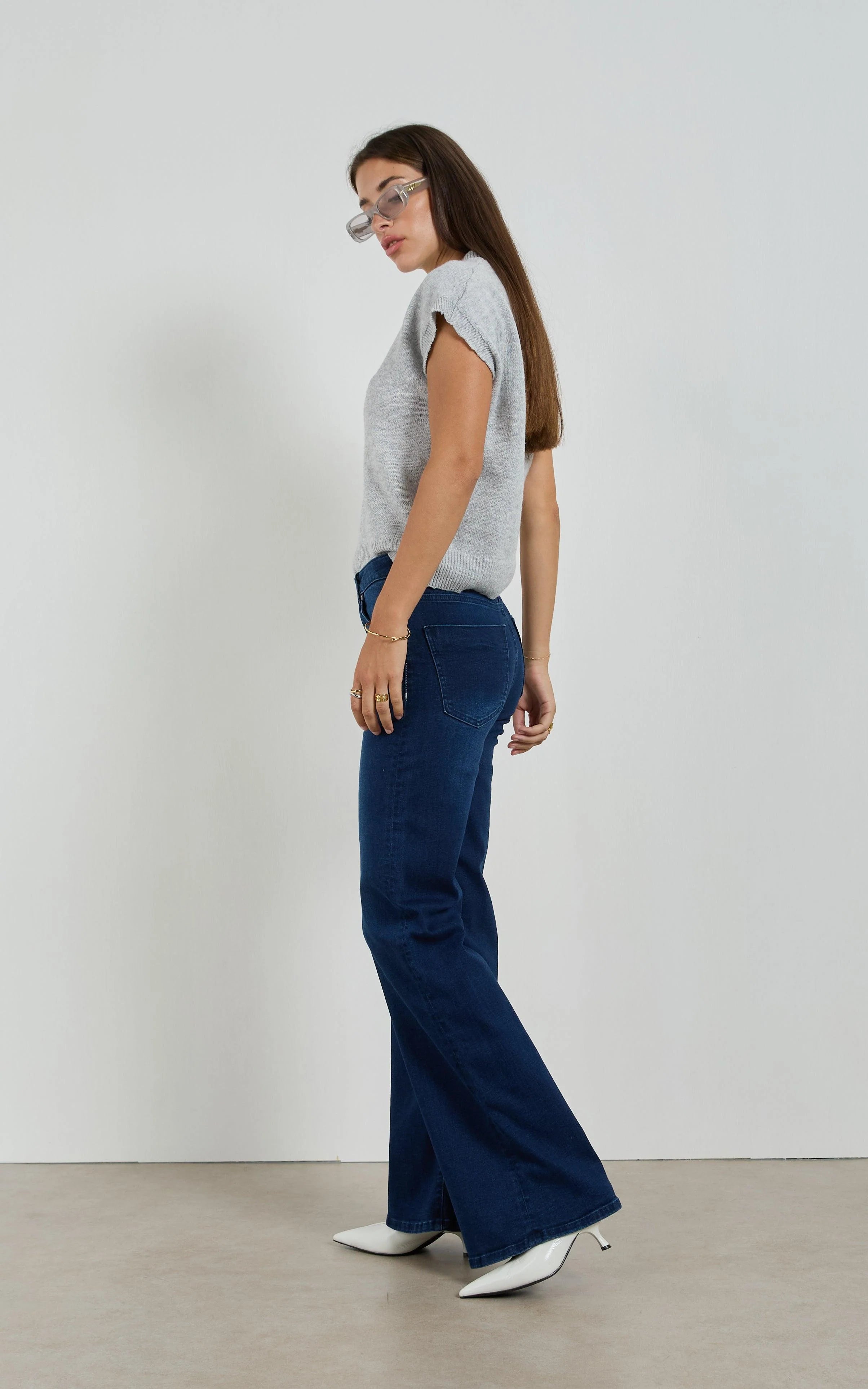 Dricoper | Hunter Wide Leg Jeans | Indigo Blue
