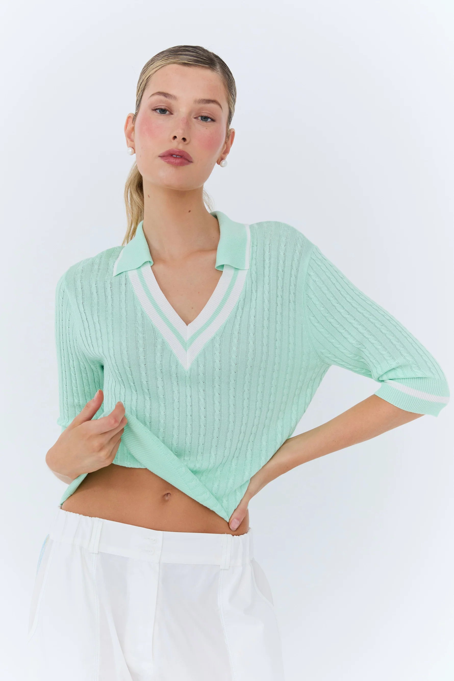Eder by Anna | Michele Polo Knit | Mint