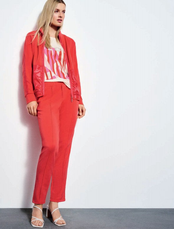 Faber | Track Pant With Front Seam Detail | Coral