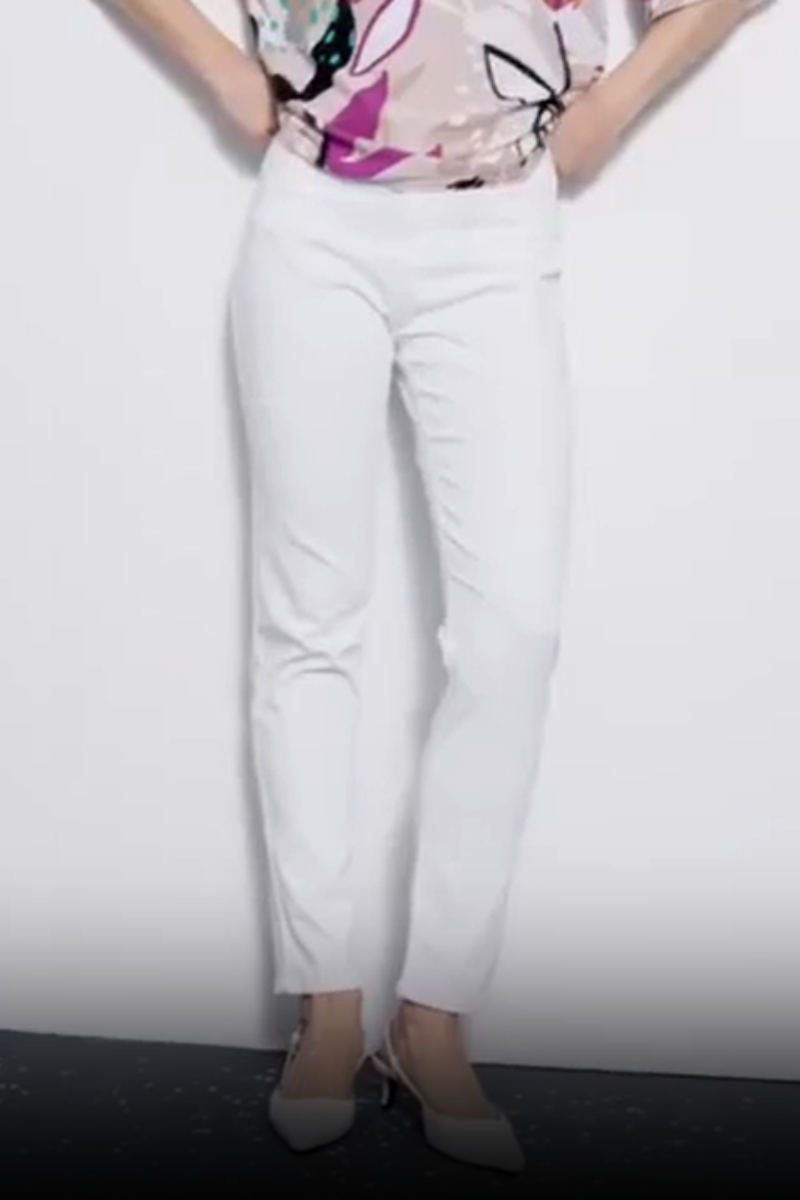 Faber | Jeans with Fringed Hem | White