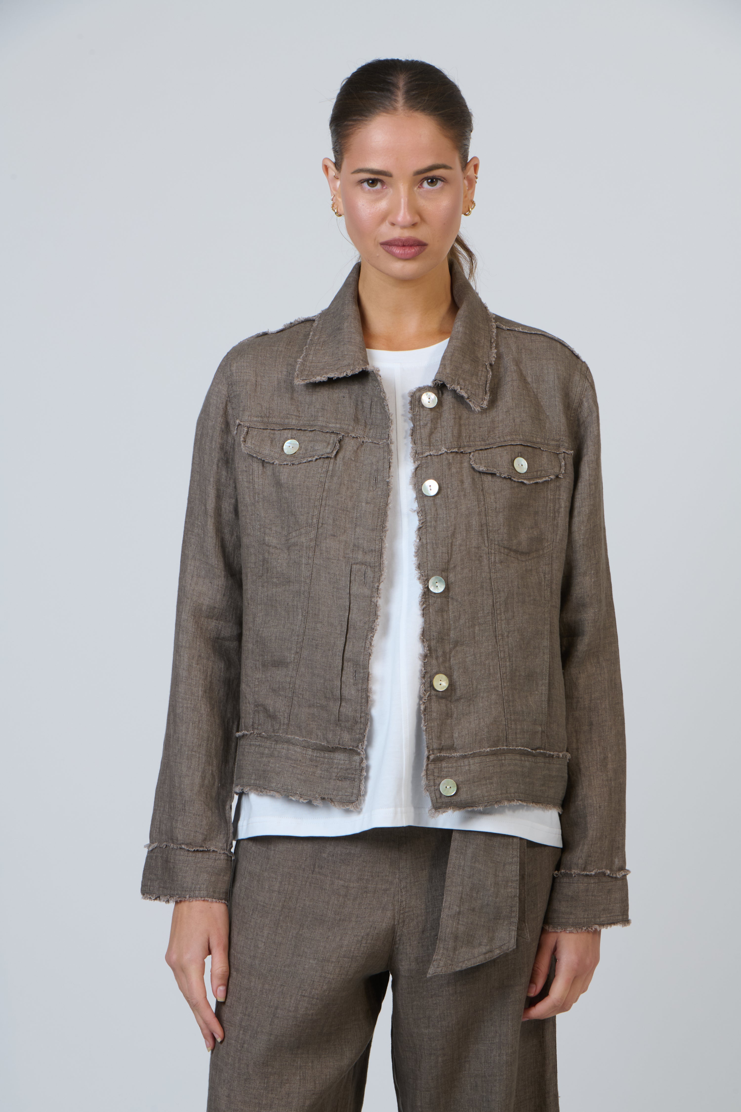 Naturals | Button Through Jacket | Cigar