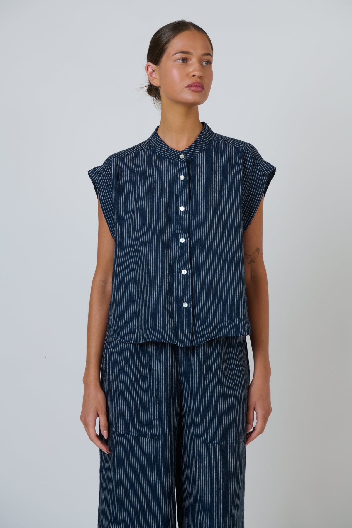 Naturals | Linen Button Through Top | Streamlined