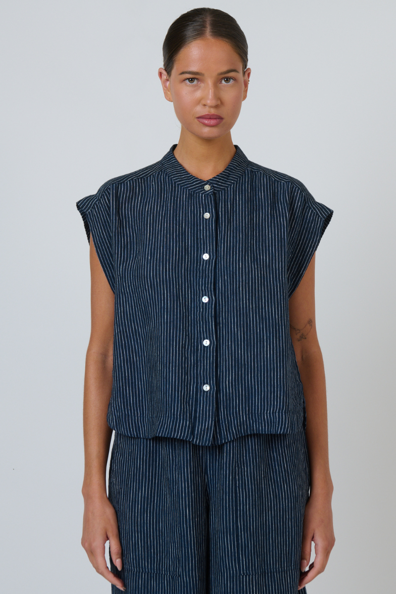 Naturals | Linen Button Through Top | Streamlined
