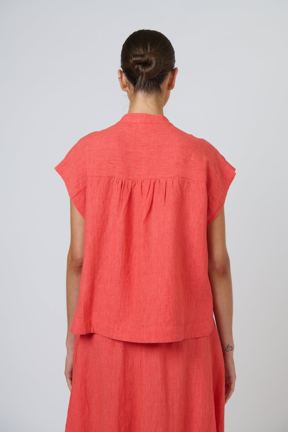 Naturals | Linen Button Through Top | Sunset Strip