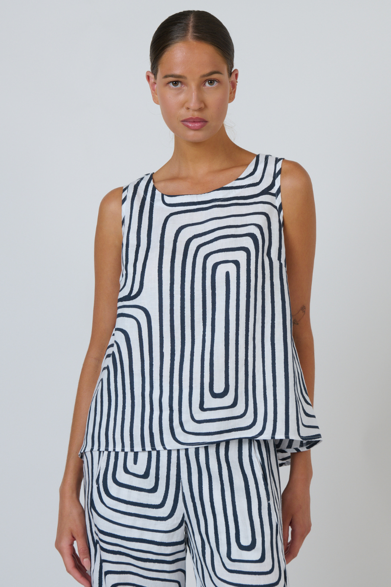 Naturals | Sleeveless Linen Top | Maze