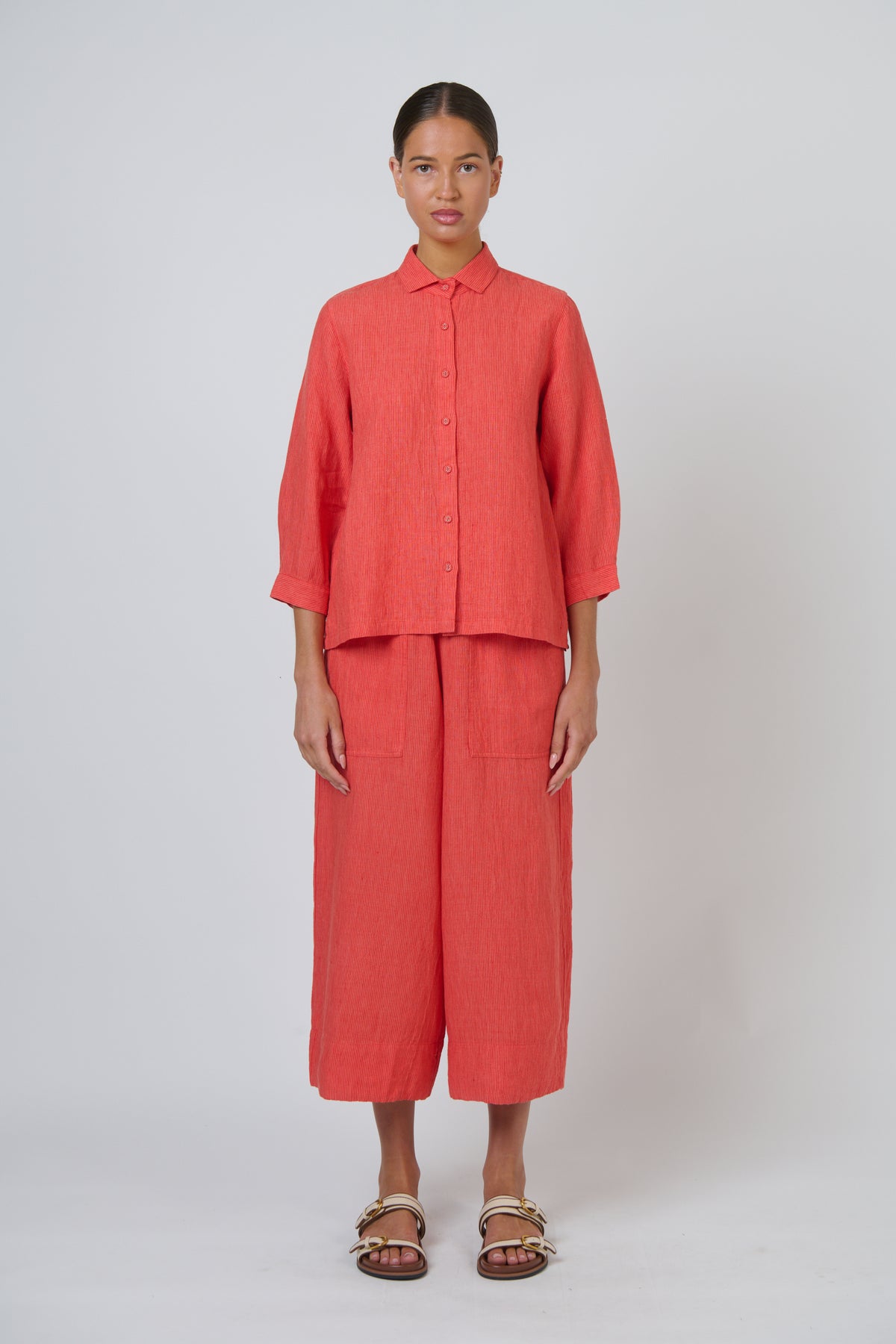 Naturals | 3/4 Sleeve Linen Top | Sunset Strip