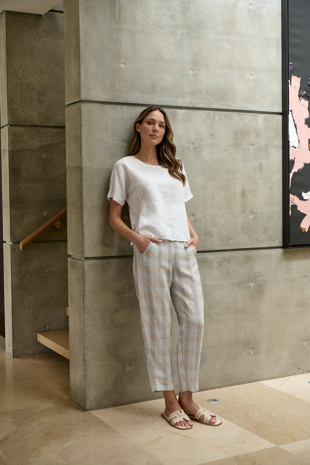 Naturals | Top With Front Pockets | White