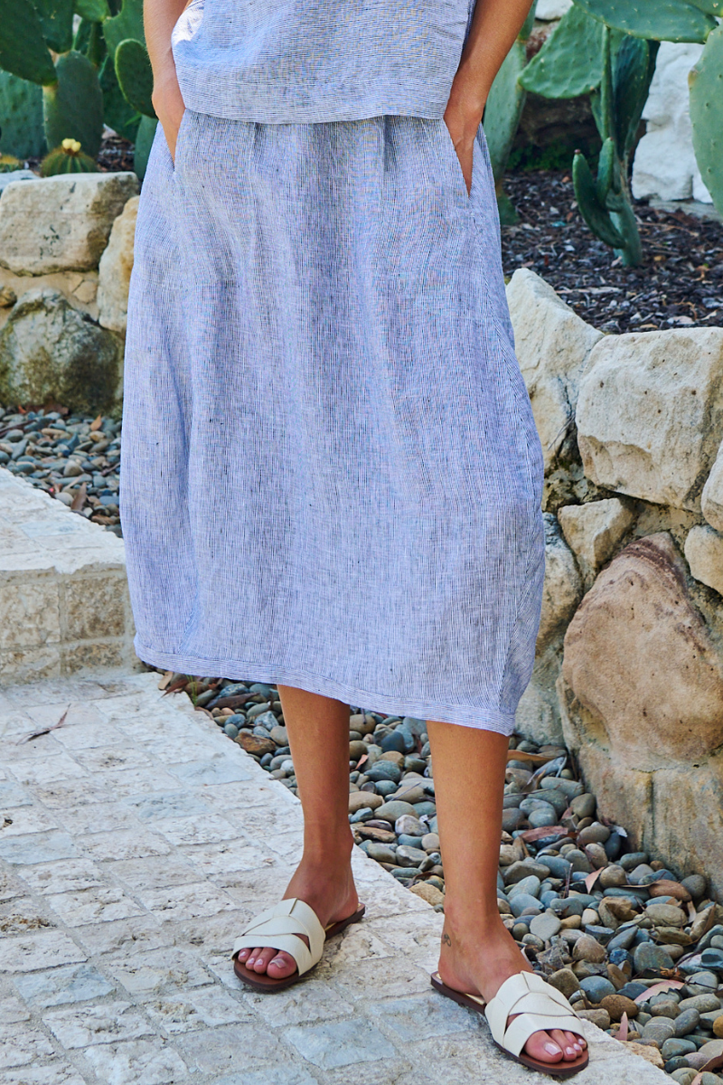 Naturals | Linen Skirt | Sliver