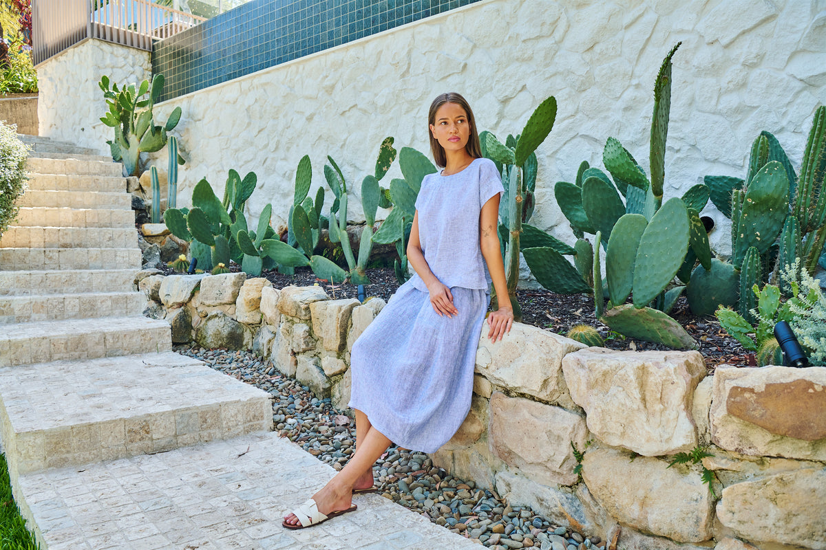 Naturals | Linen Skirt | Sliver