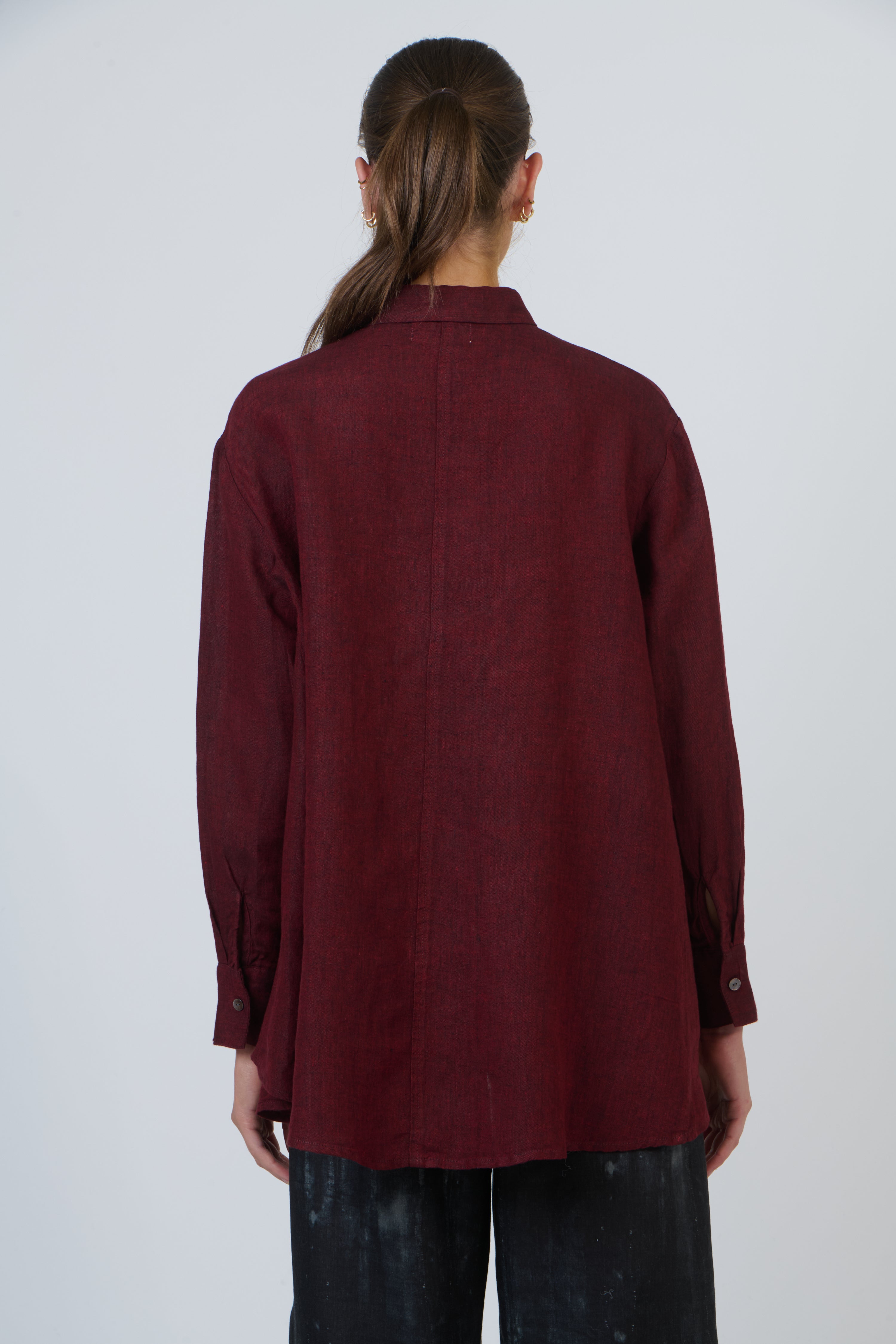 Naturals | Relaxed Button Down Collared Shirt | Redwood