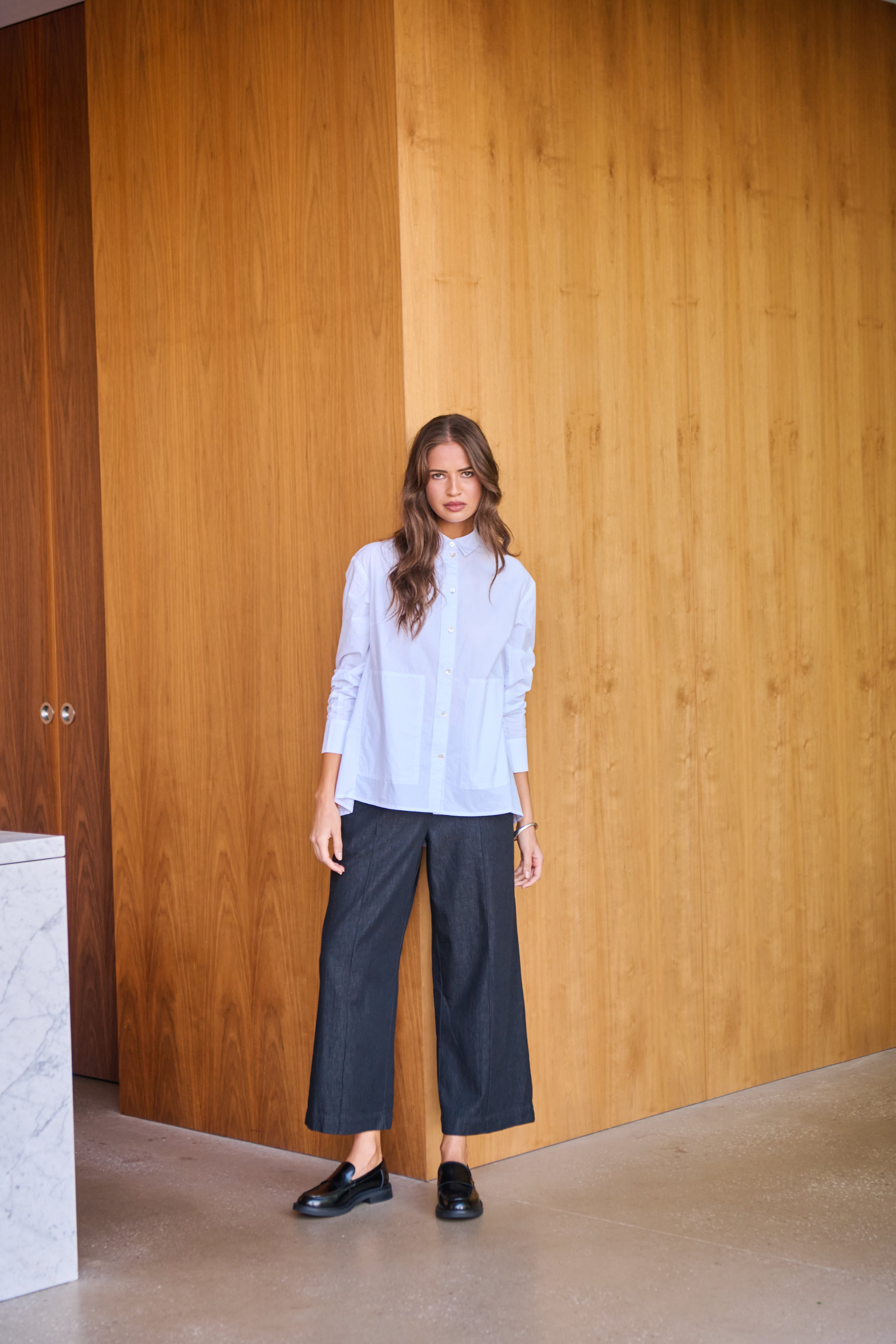 Naturals | High Waisted Pants with Front Seam | Bikie