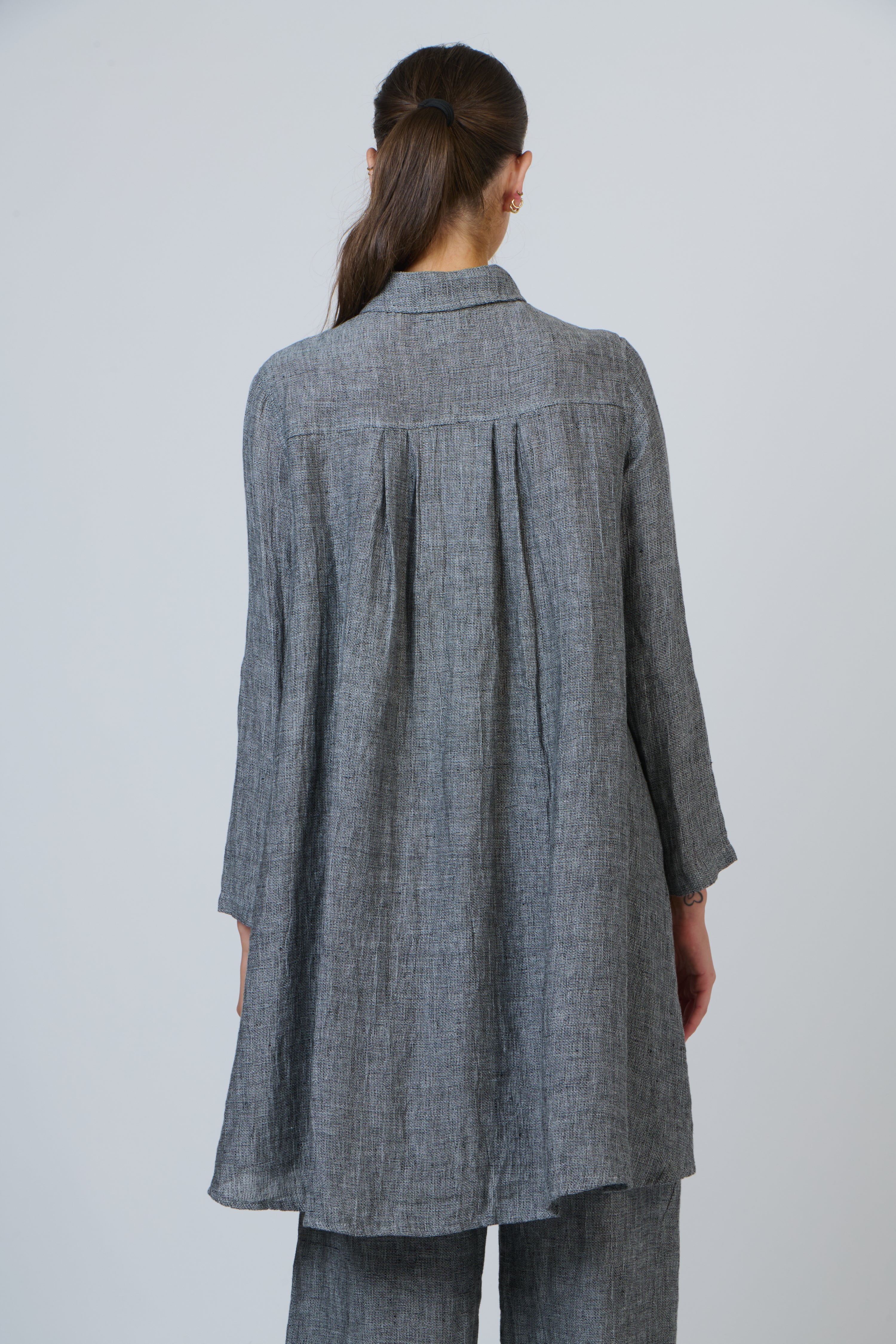 Naturals | Collared Long Length Jacket | Cinder