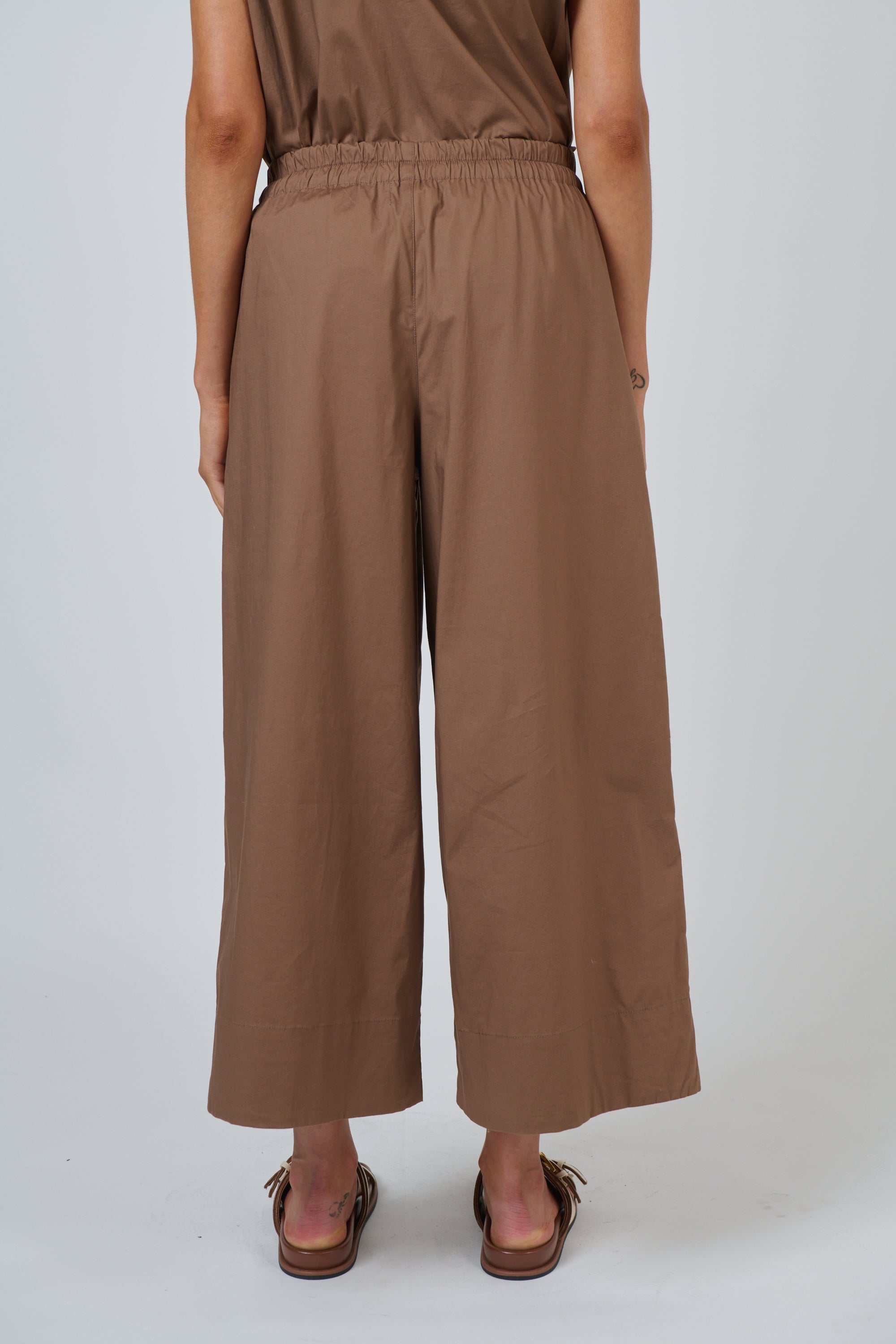 Naturals | Poplin Pants with Contrast Stitching | Cookie