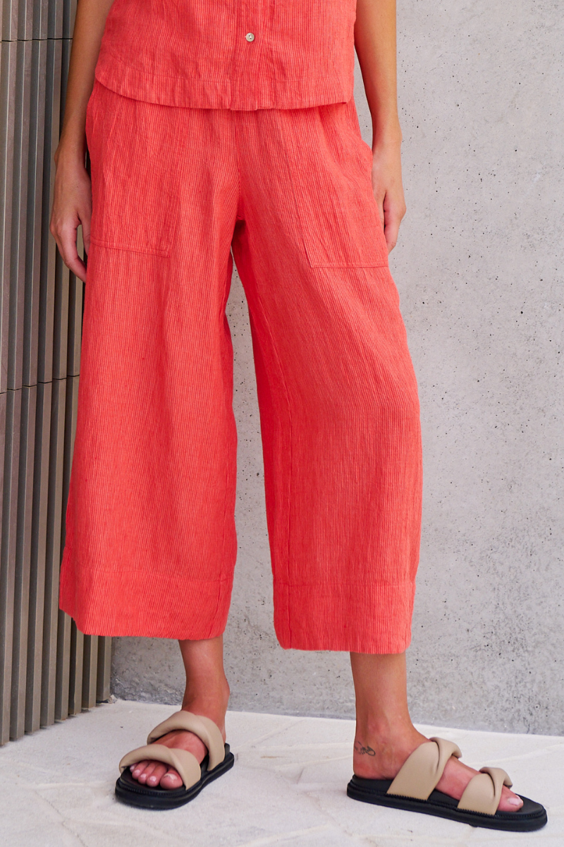 Naturals | Linen Cropped Wide Leg Pants | Sunset Strip