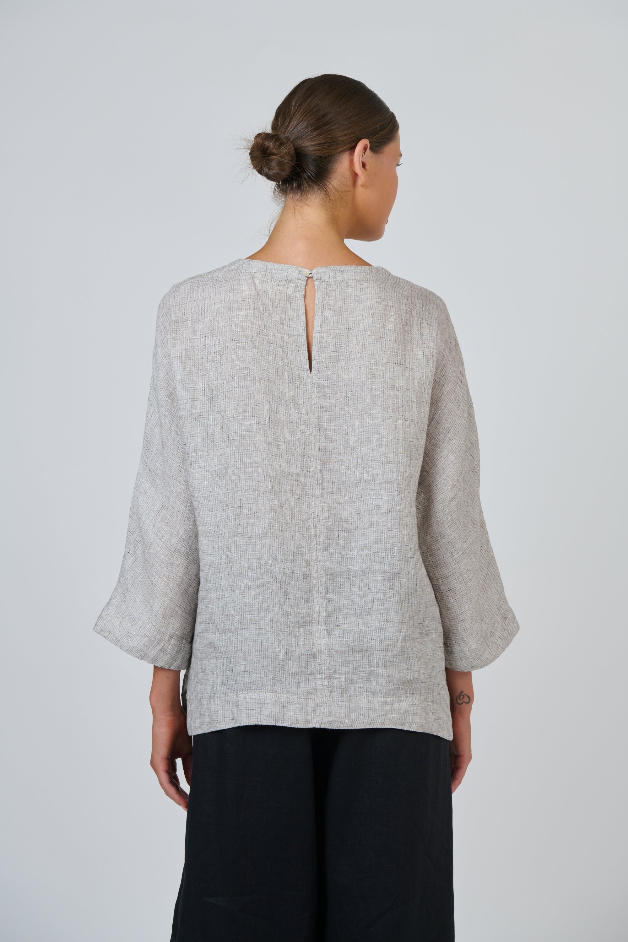 Naturals | Linen Top 3/4 Sleeve | Chai