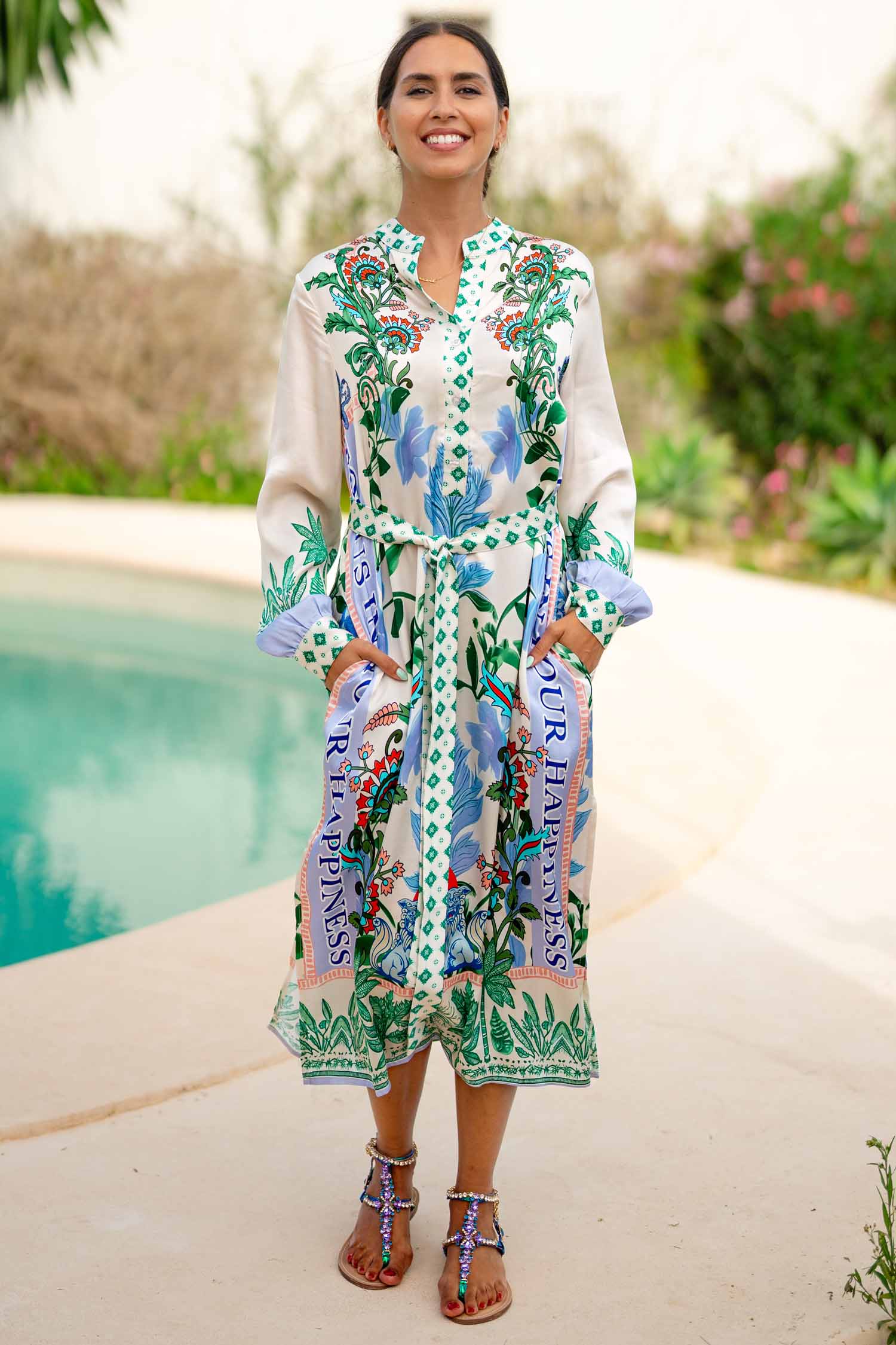 Miss Goodlife | Midi Dress | Green Garden