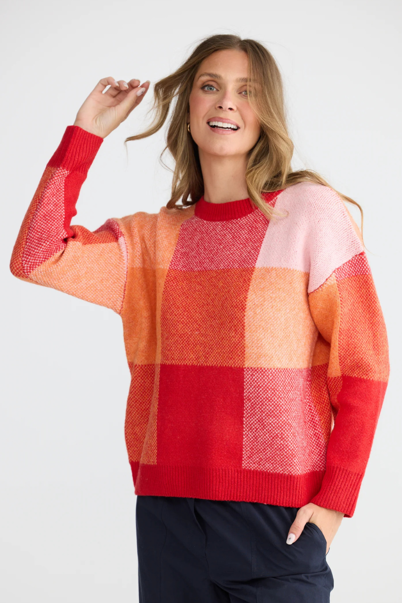 Holiday | Overboard Knit | Pink Valle Check