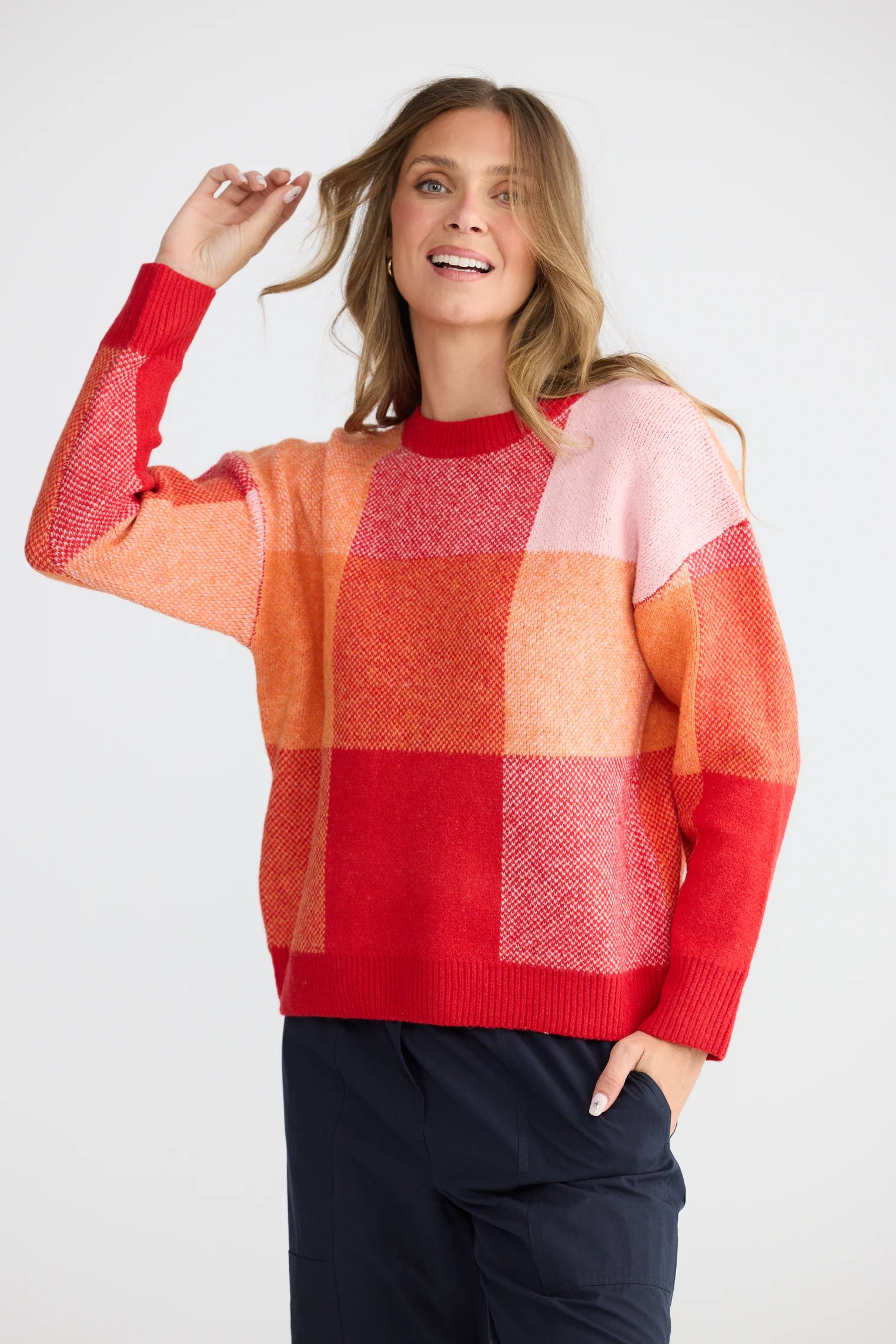 Holiday | Overboard Knit | Pink Valle Check