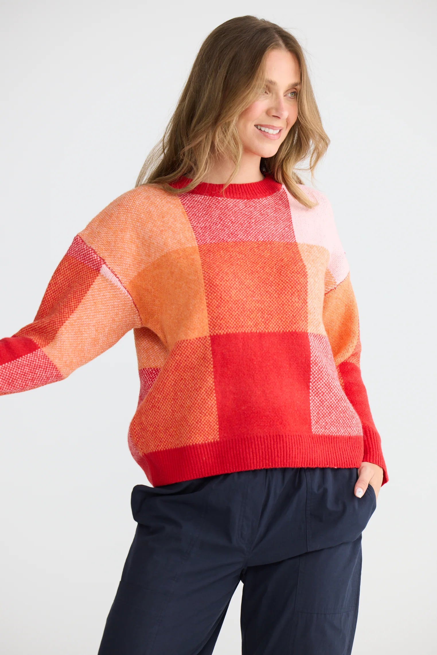Holiday | Overboard Knit | Pink Valle Check