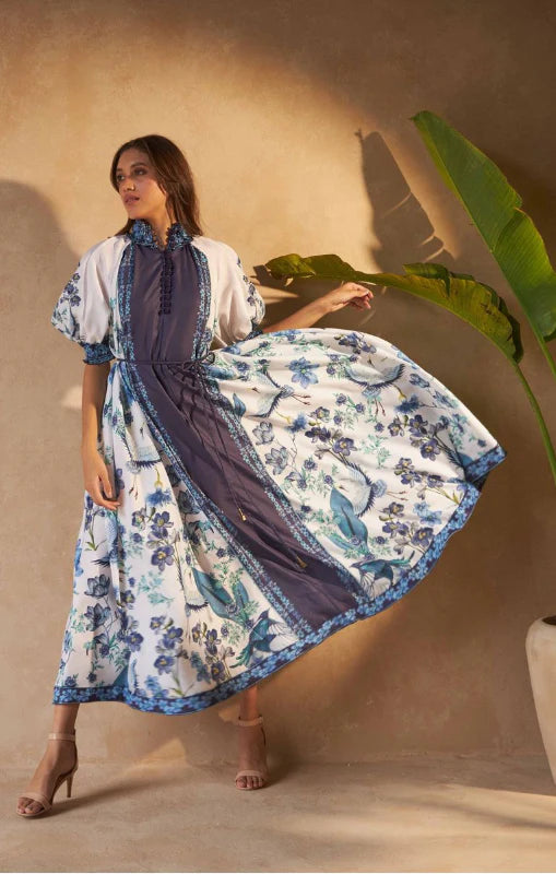 Inoa | Alka Dress | Flowers Blu