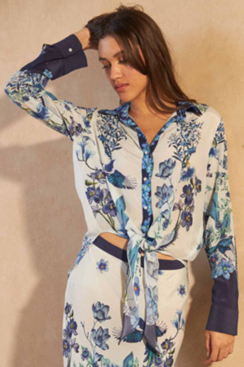 Inoa | Lamium Top | Flowers Blu