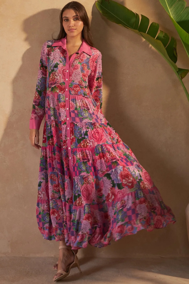 Inoa | Peronian Dress | Rose Red Pink