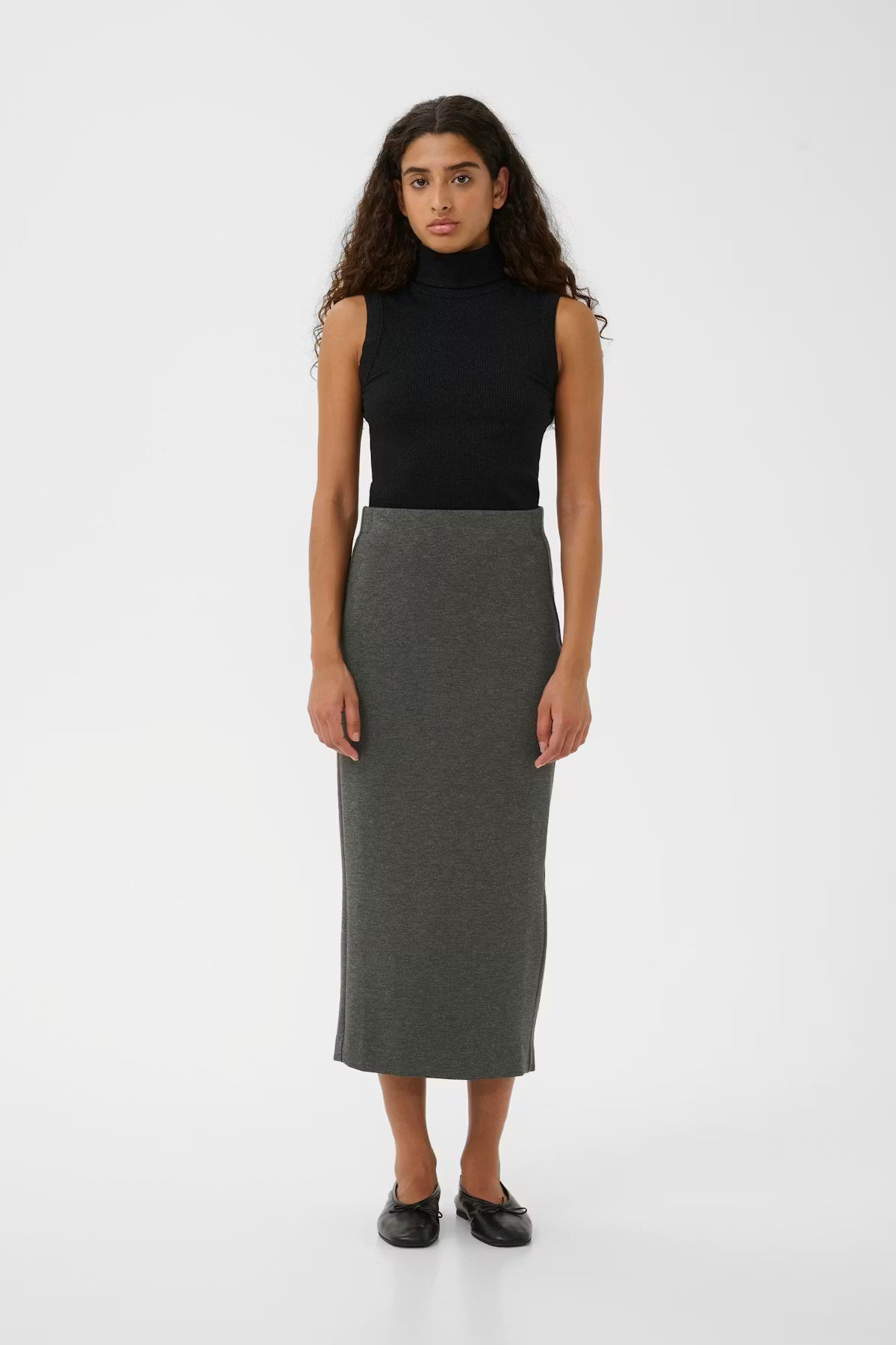 InWear | Aida Melange Skirt | Dark Grey Melange