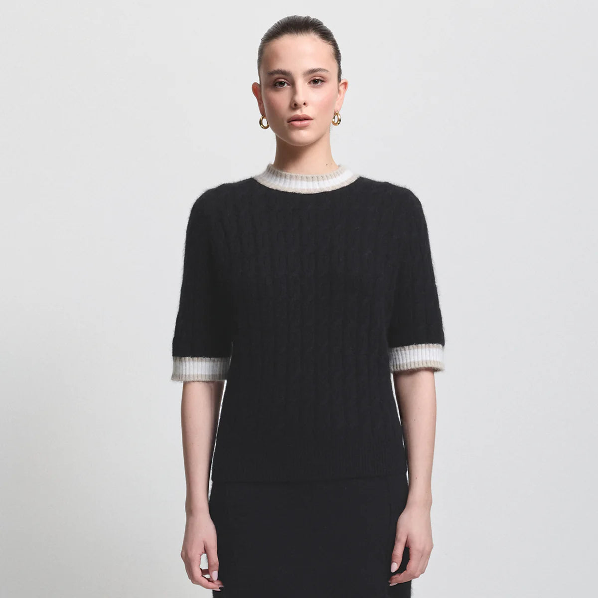 Raw by Raw | Theresa Short Sleeve Knit | Jet