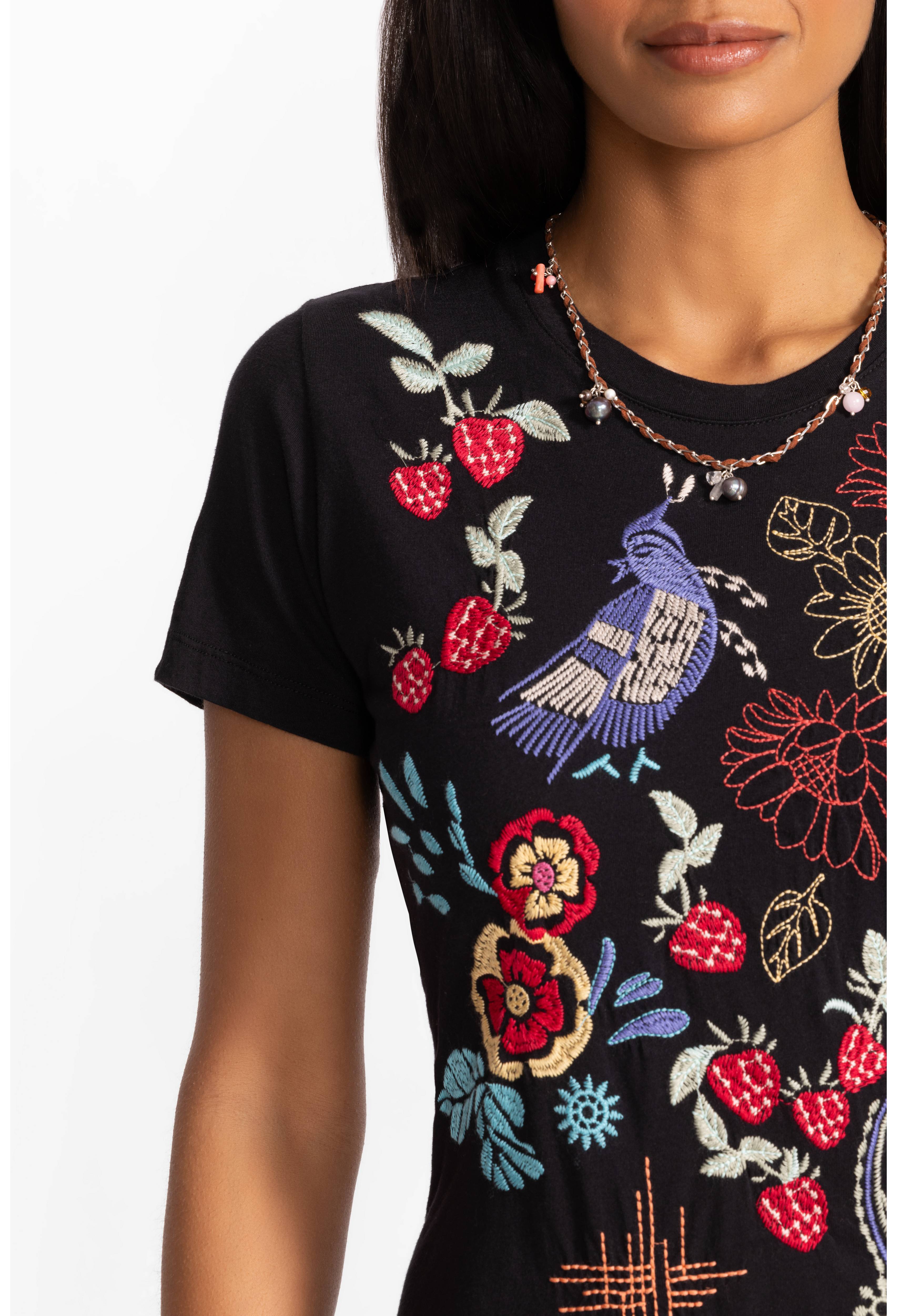 Johnny Was | Asymmetrical Ruffle Flounce Embroidered Dress | Cora